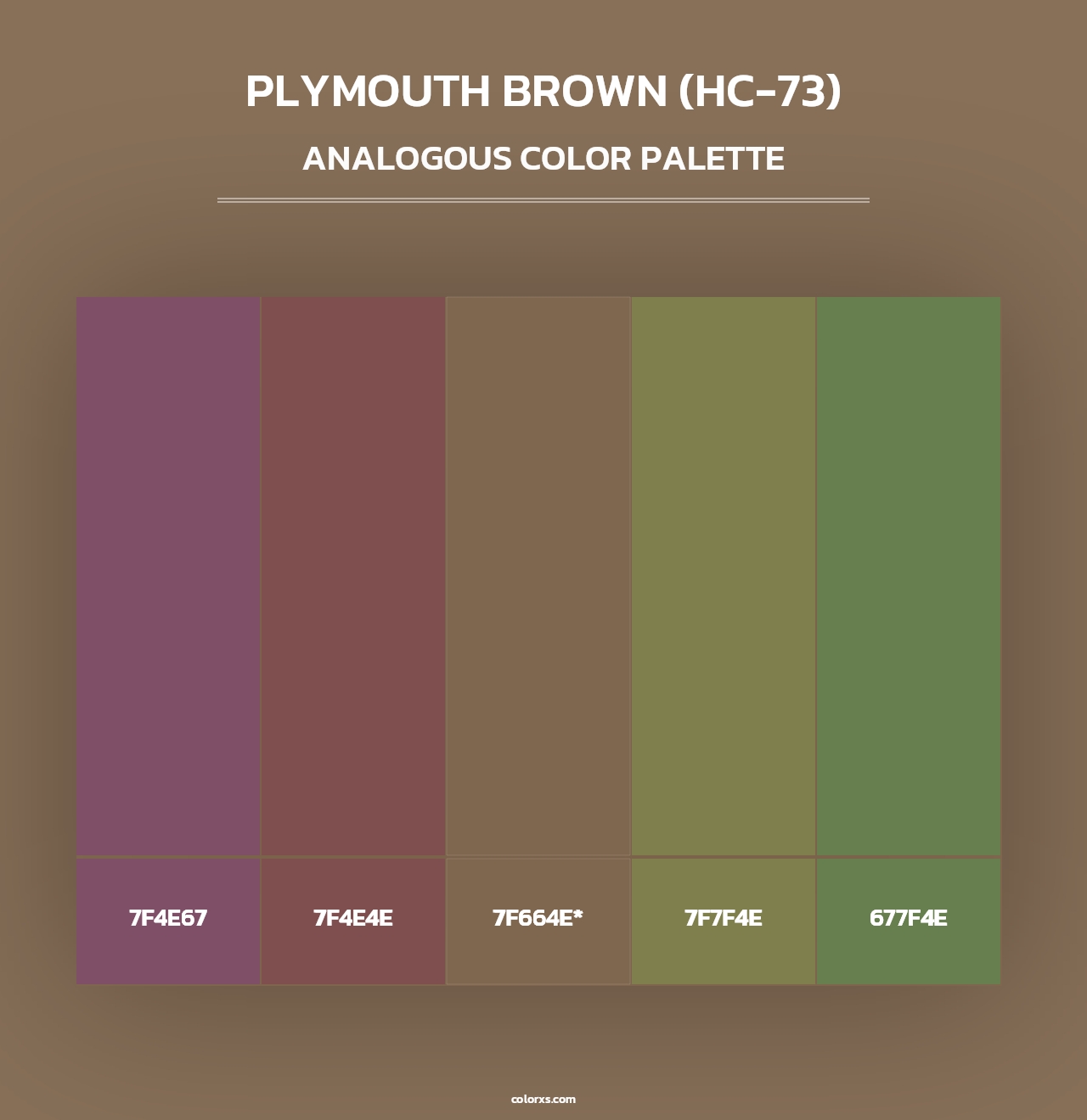 Plymouth Brown (HC-73) - Analogous Color Palette