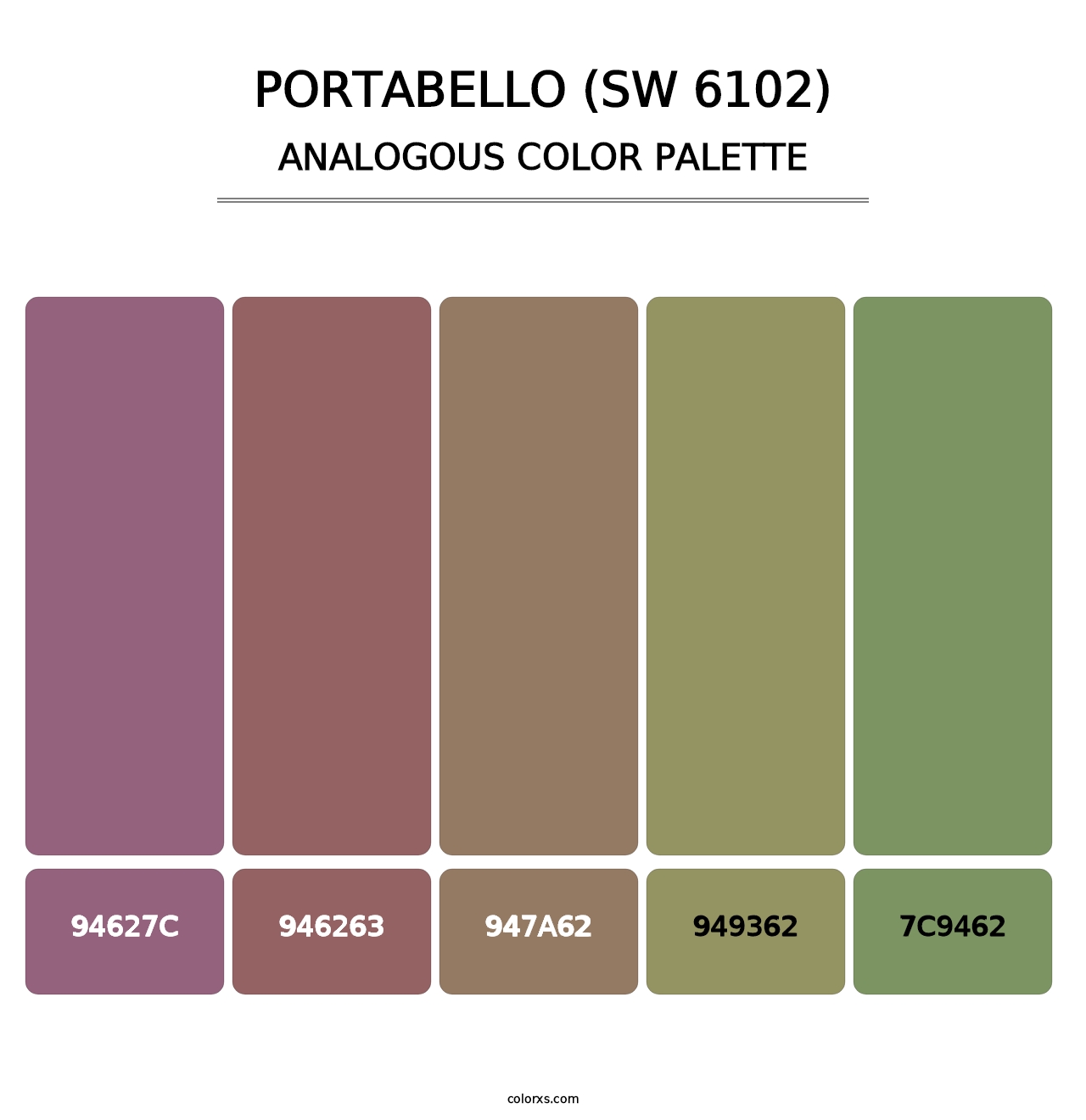 Portabello (SW 6102) - Analogous Color Palette