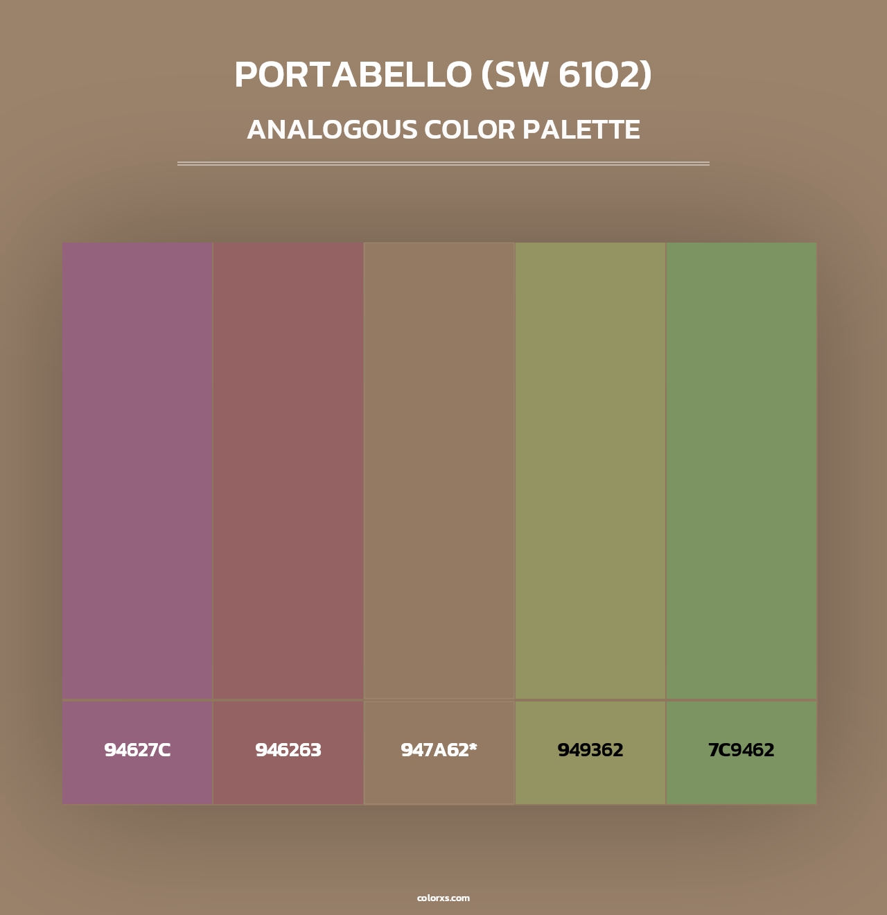 Portabello (SW 6102) - Analogous Color Palette