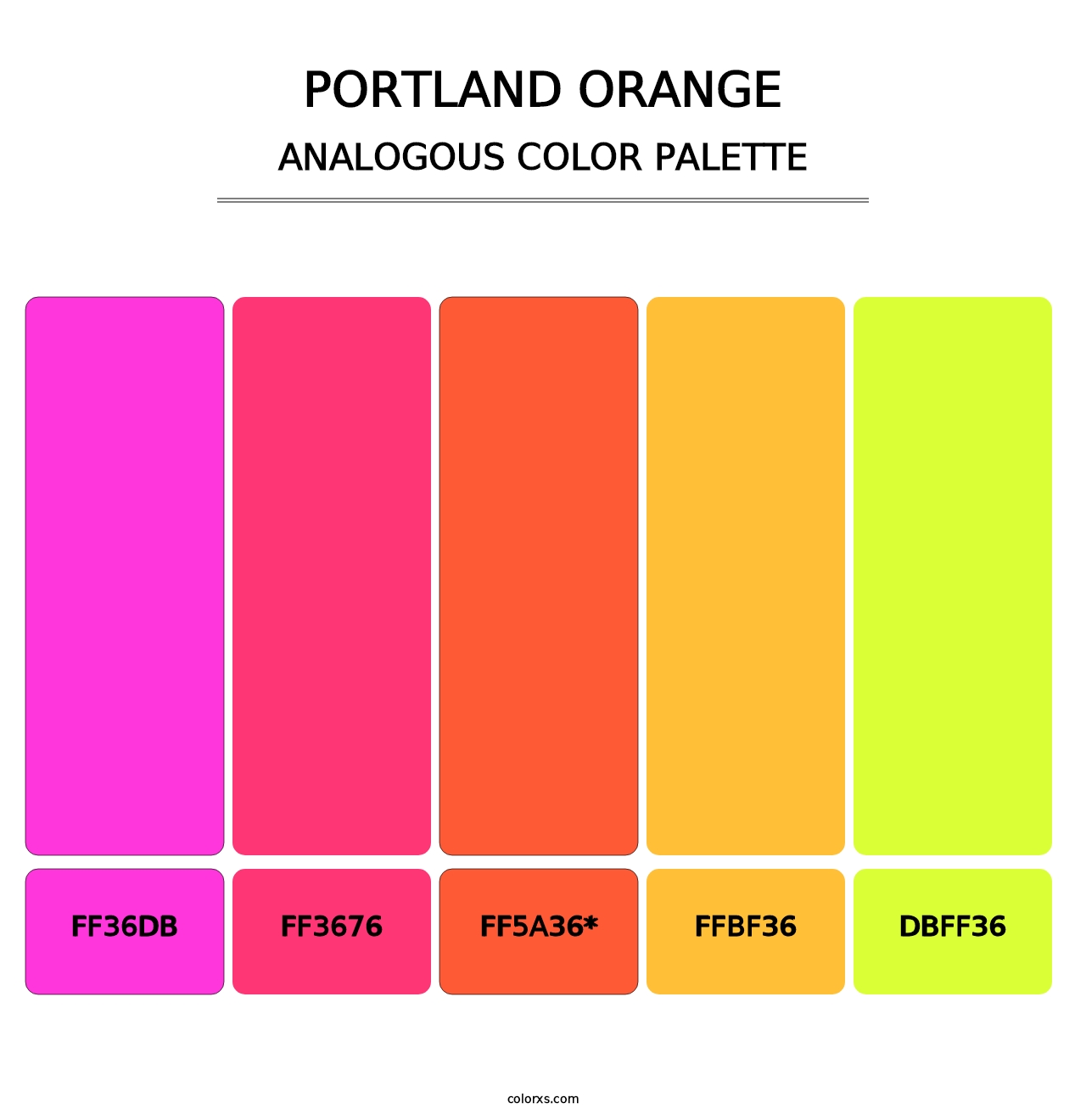 Portland Orange - Analogous Color Palette