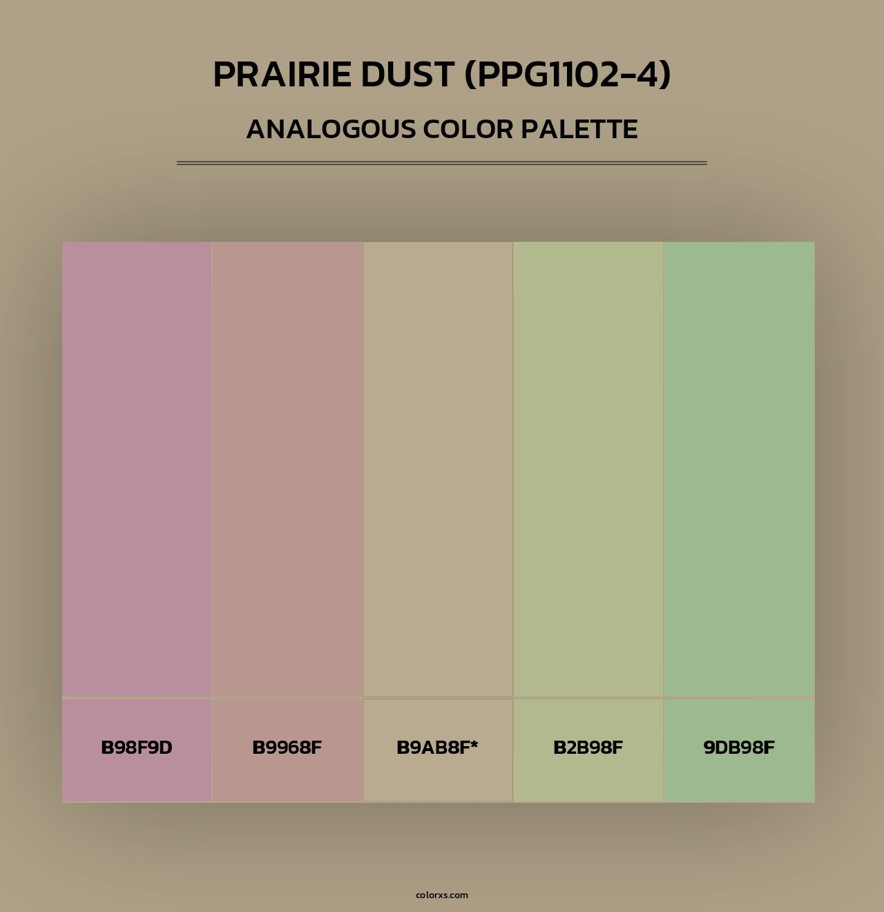 Prairie Dust (PPG1102-4) - Analogous Color Palette