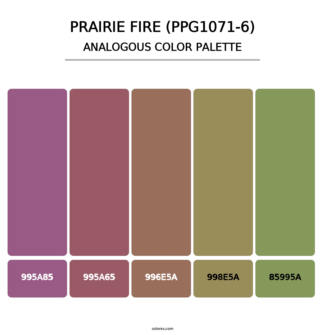 Prairie Fire (PPG1071-6) - Analogous Color Palette
