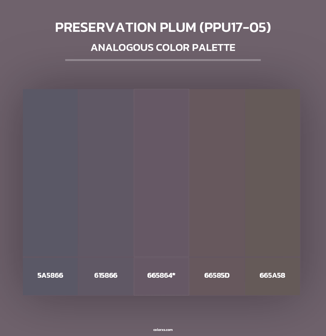 Preservation Plum (PPU17-05) - Analogous Color Palette