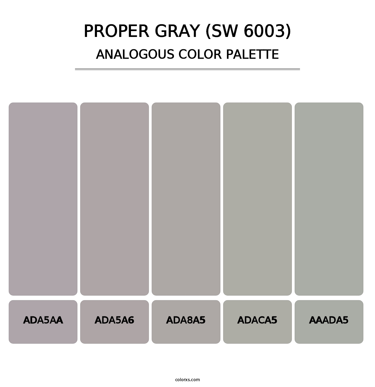 Proper Gray (SW 6003) - Analogous Color Palette