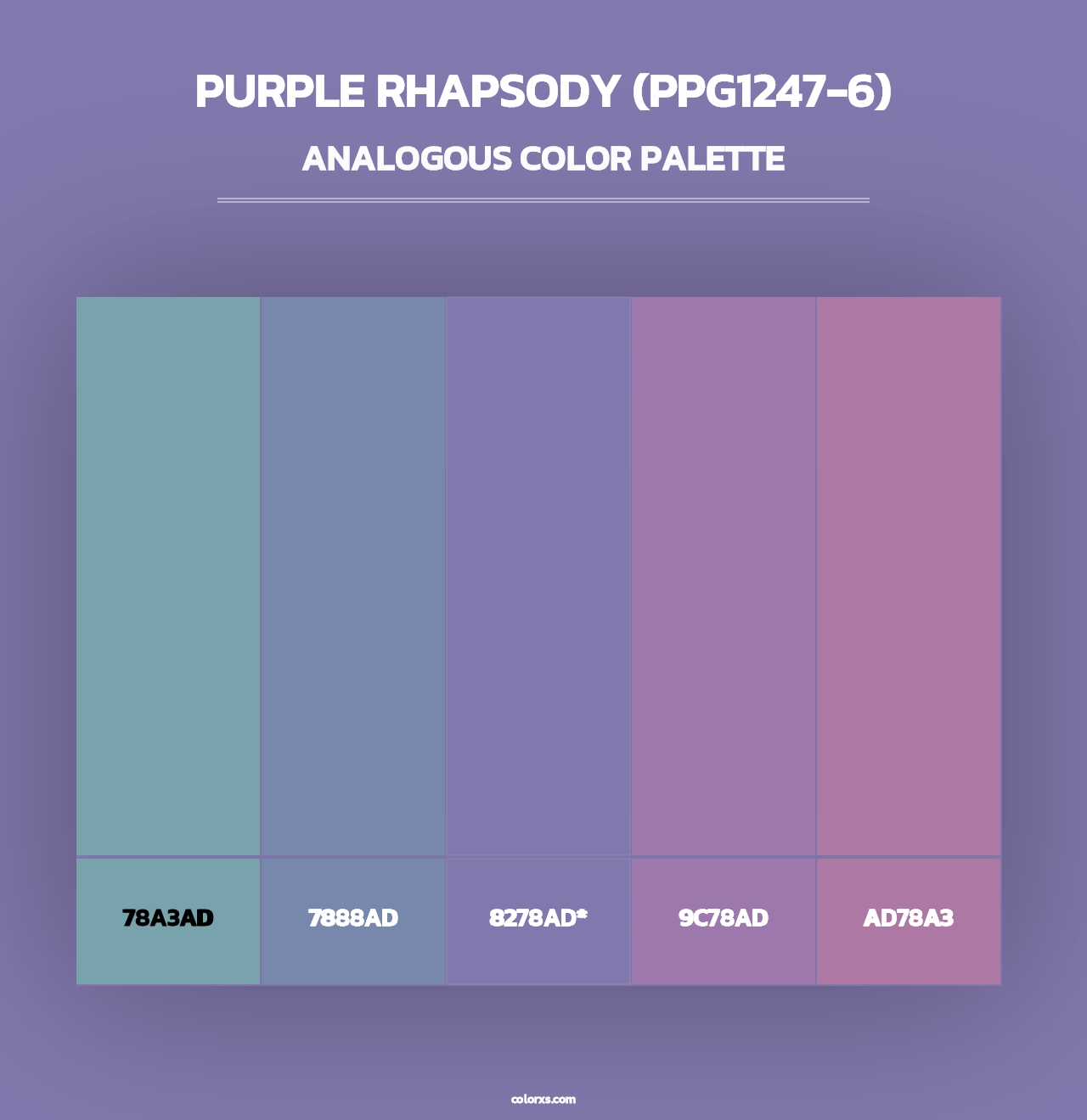 Purple Rhapsody (PPG1247-6) - Analogous Color Palette