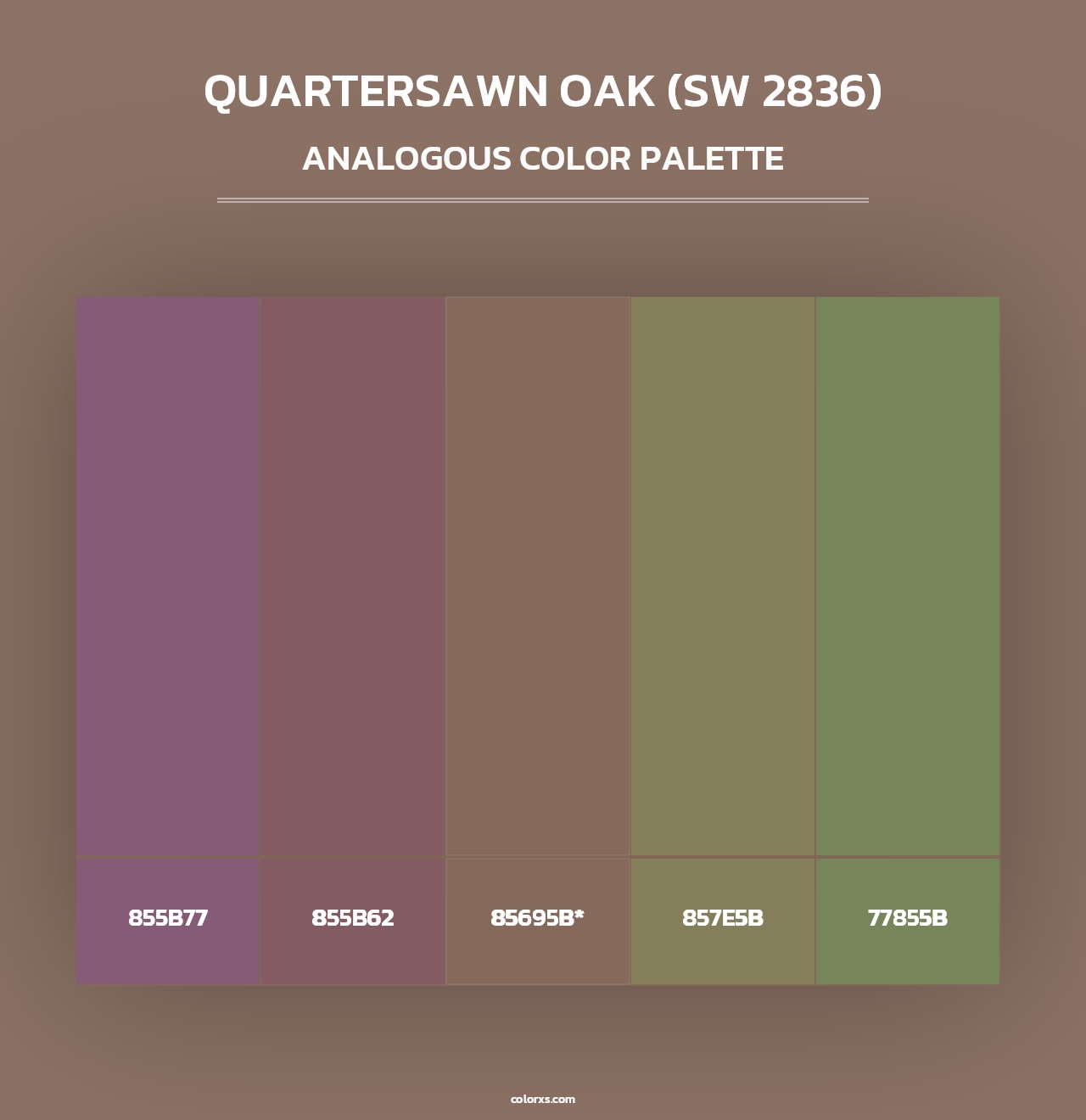 Quartersawn Oak (SW 2836) - Analogous Color Palette
