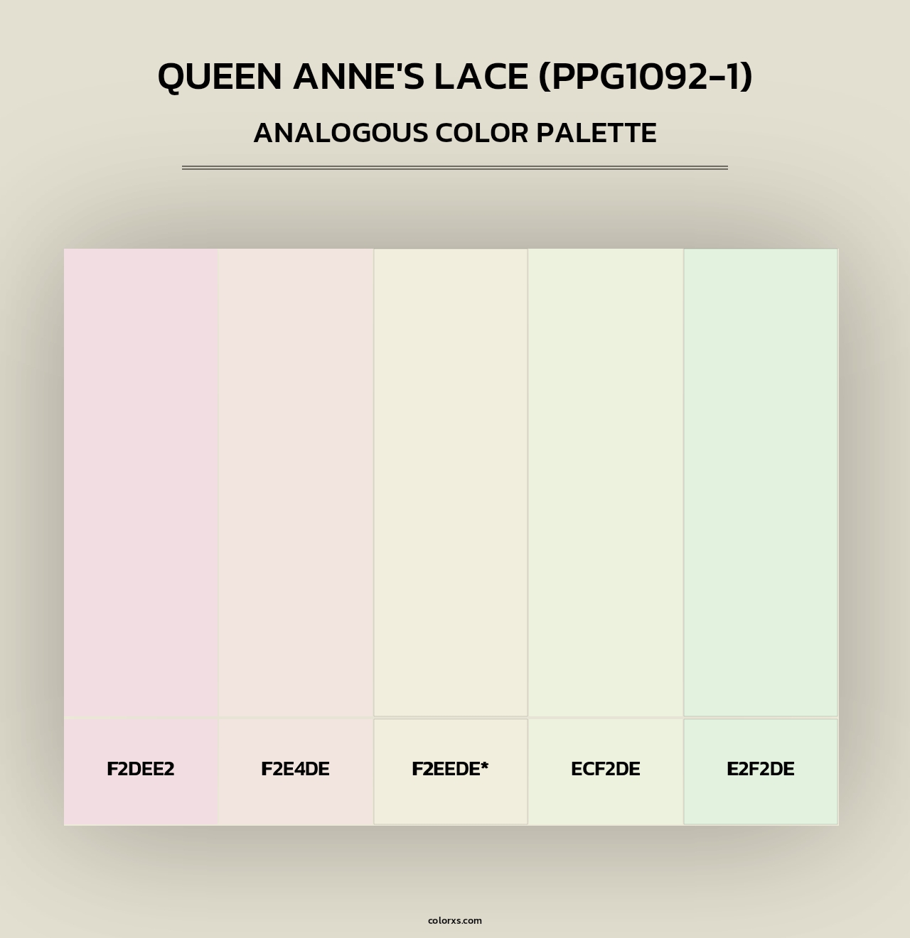 Queen Anne's Lace (PPG1092-1) - Analogous Color Palette