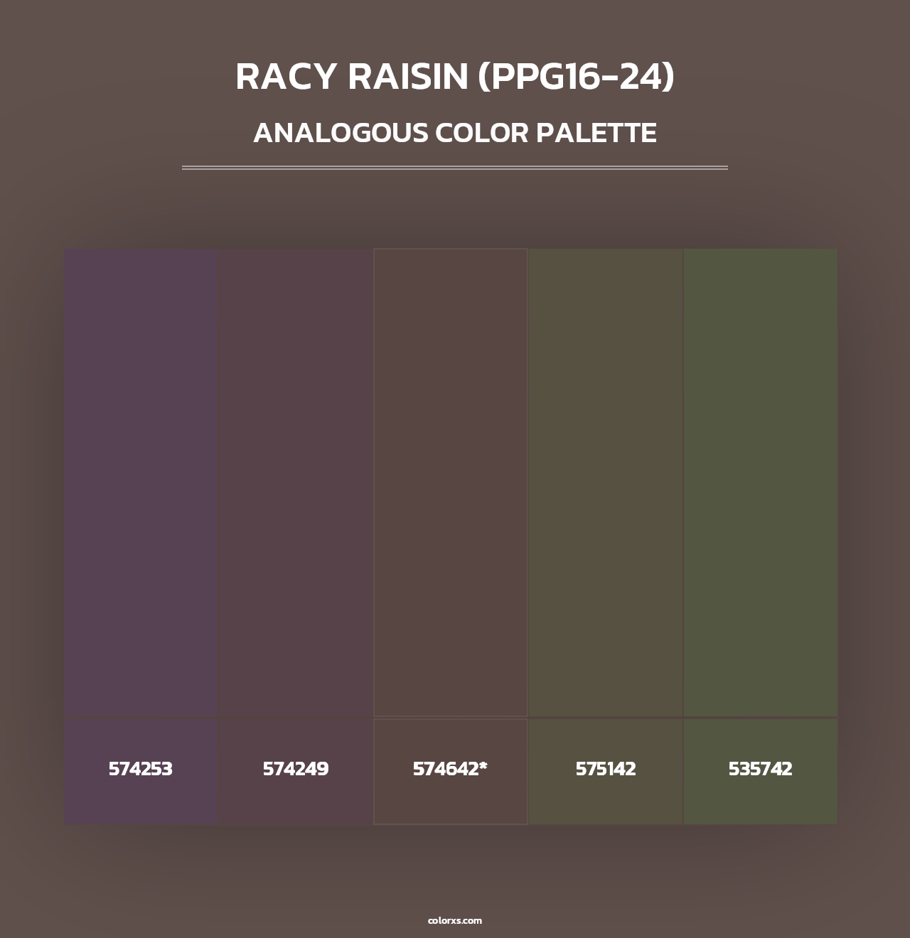 Racy Raisin (PPG16-24) - Analogous Color Palette