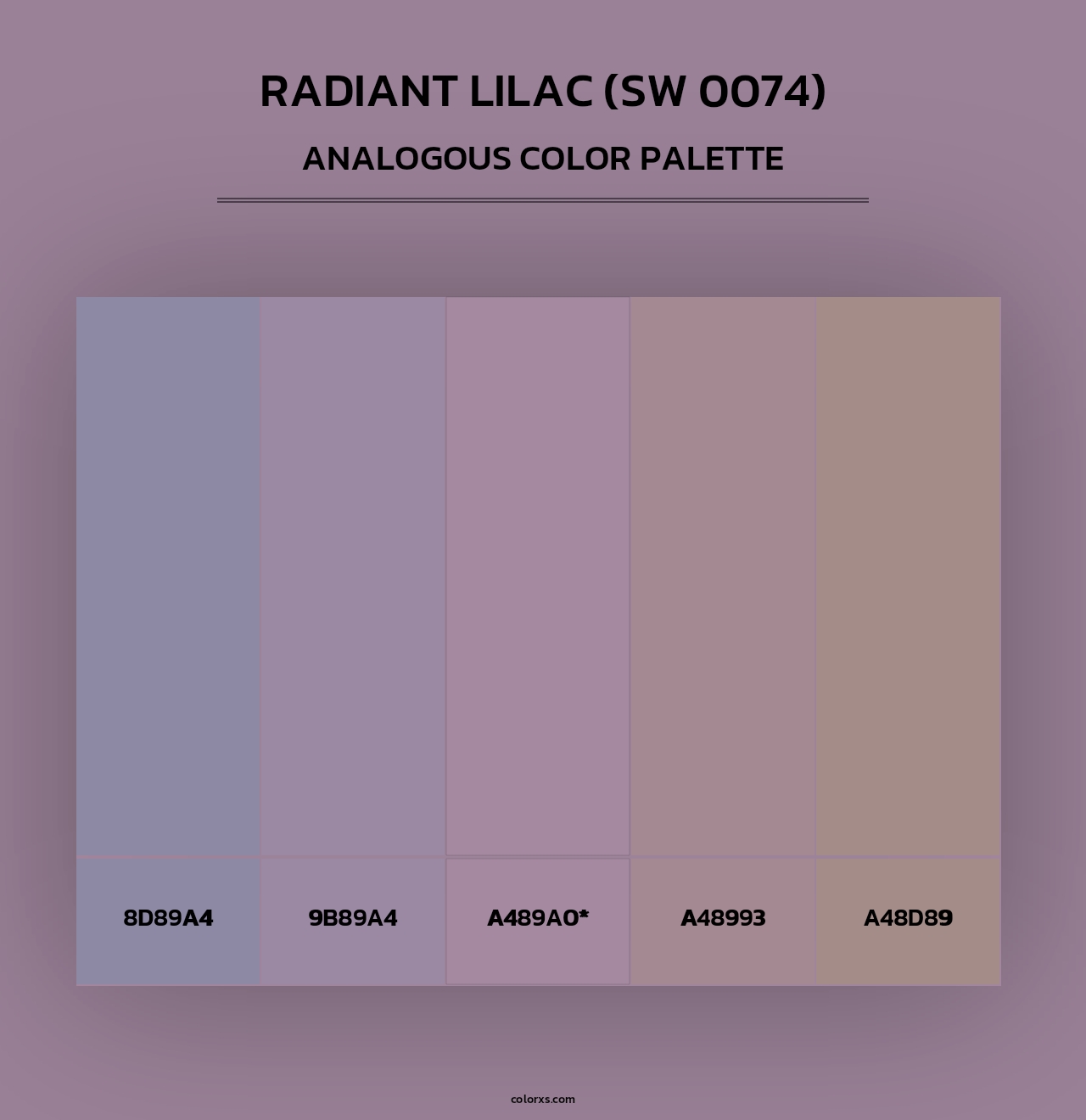 Radiant Lilac (SW 0074) - Analogous Color Palette