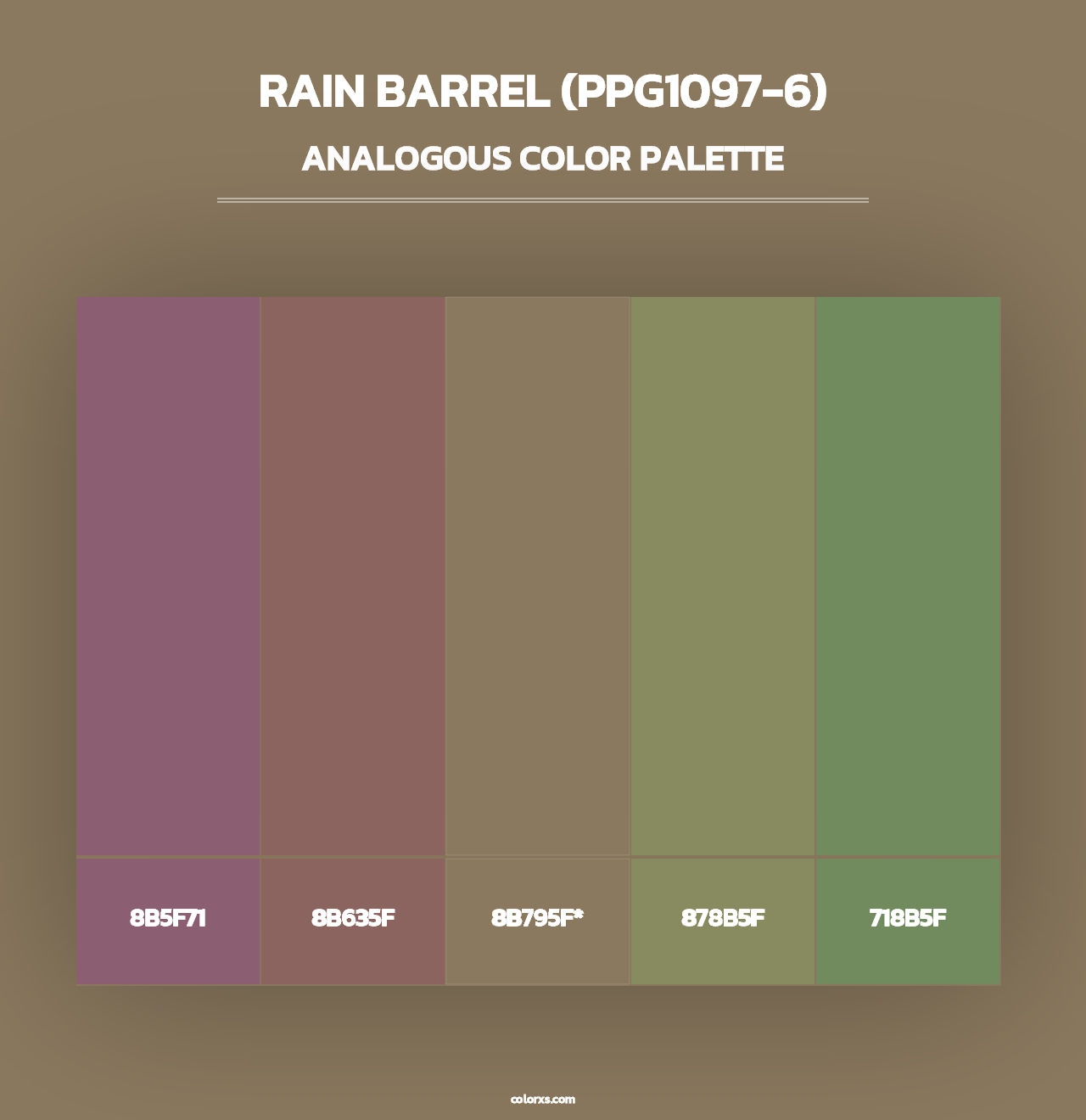 Rain Barrel (PPG1097-6) - Analogous Color Palette