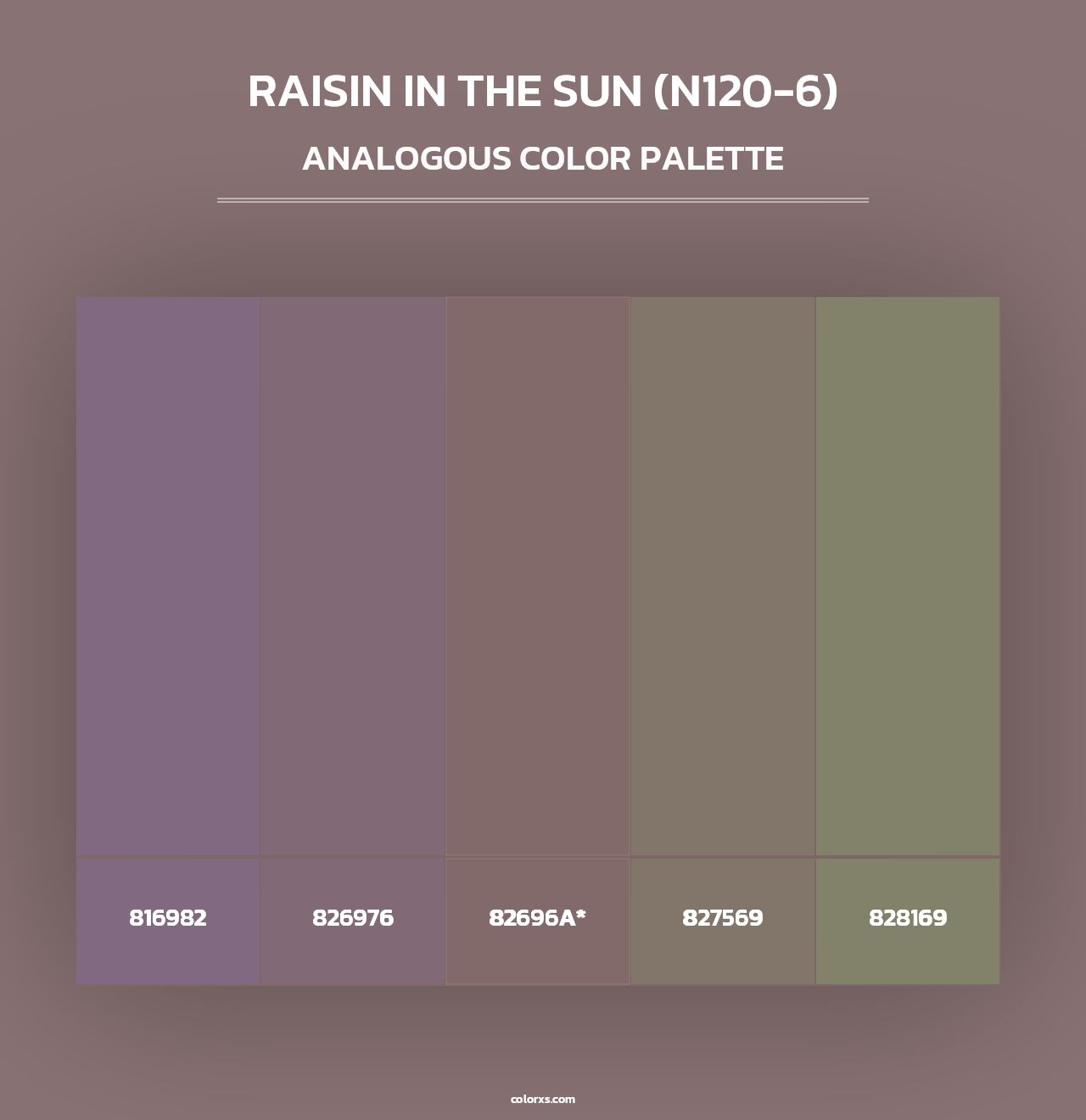 Raisin In The Sun (N120-6) - Analogous Color Palette