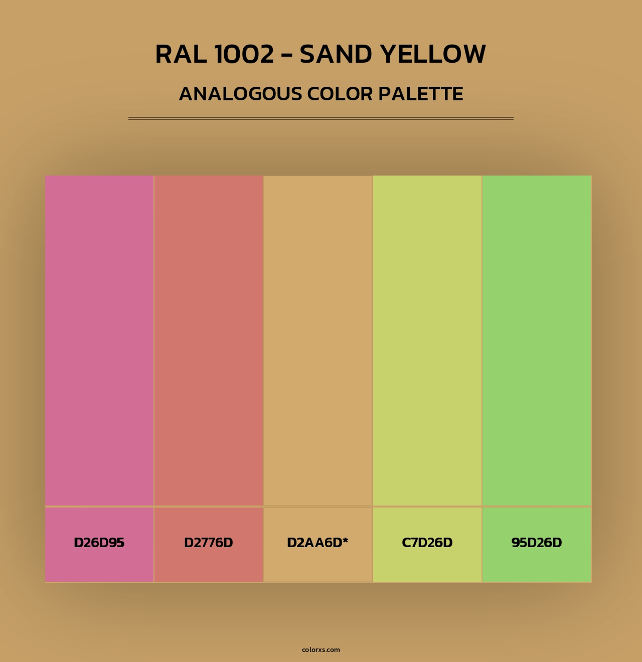 RAL 1002 - Sand Yellow - Analogous Color Palette