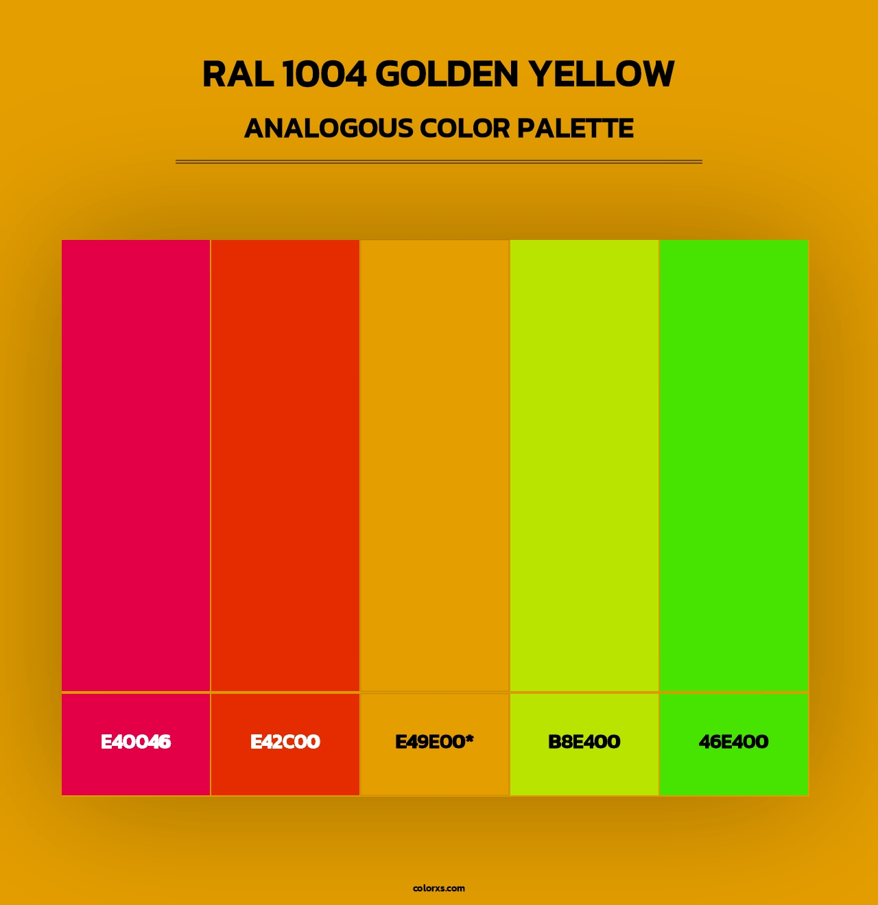 RAL 1004 Golden Yellow - Analogous Color Palette