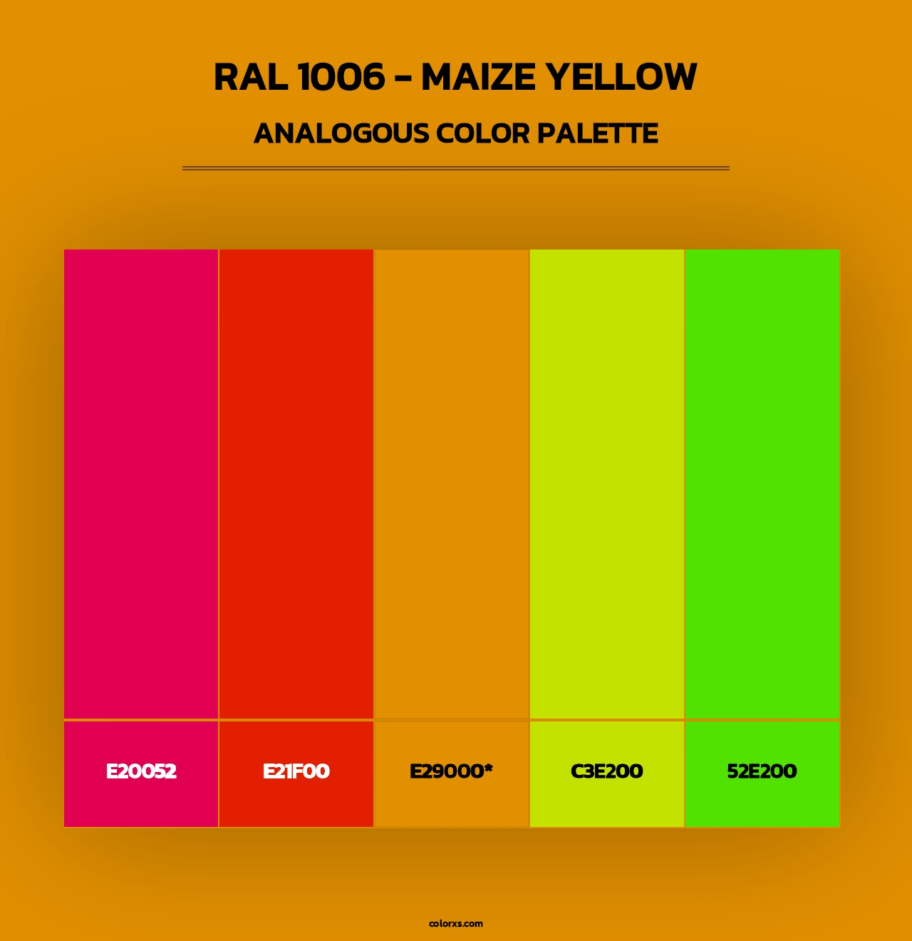 RAL 1006 - Maize Yellow - Analogous Color Palette