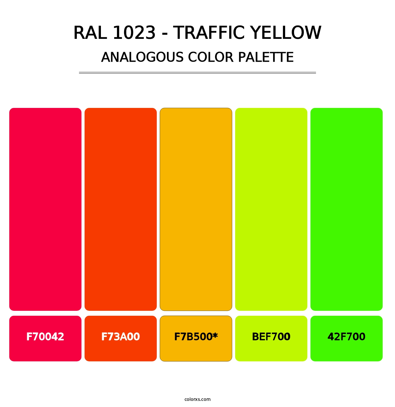 RAL 1023 - Traffic Yellow - Analogous Color Palette