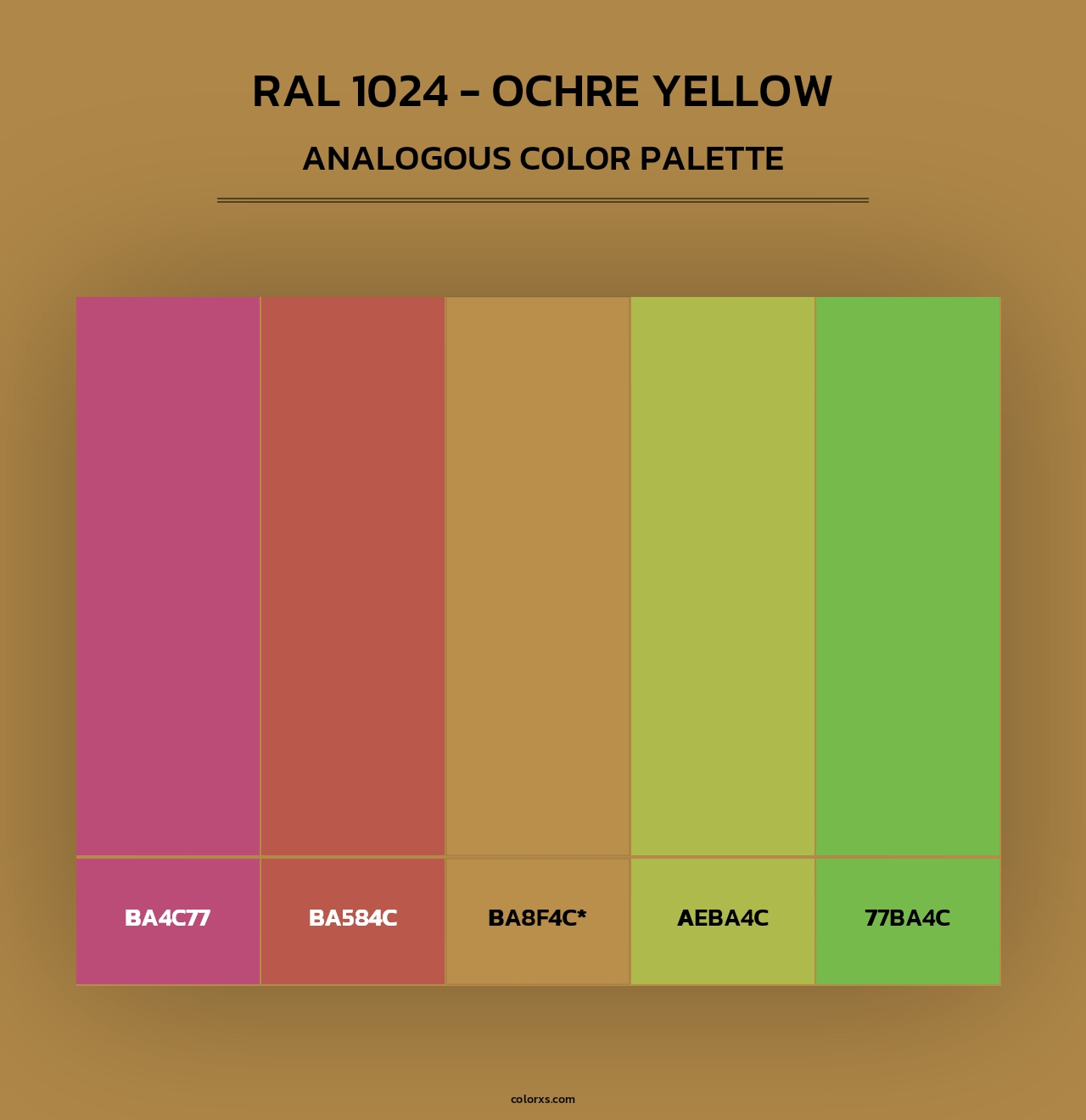 RAL 1024 - Ochre Yellow - Analogous Color Palette