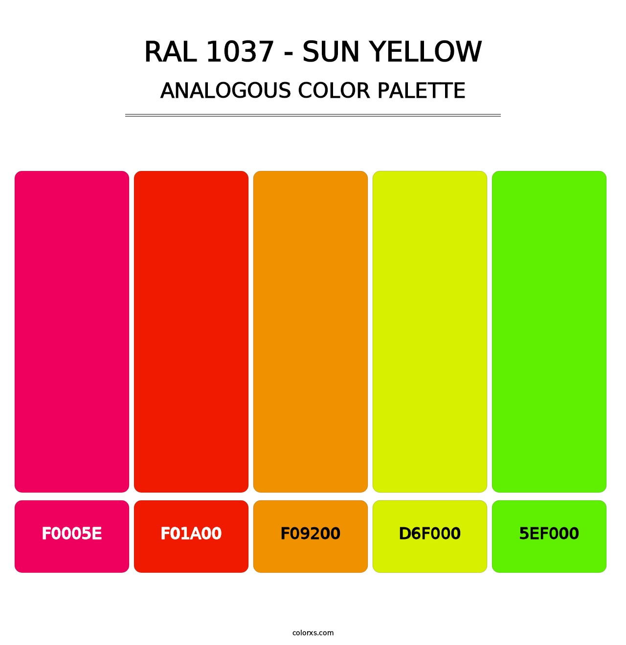 RAL 1037 - Sun Yellow - Analogous Color Palette