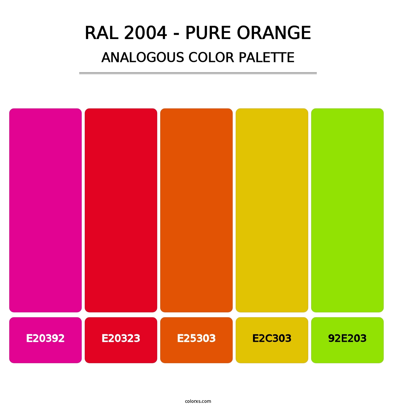 RAL 2004 - Pure Orange - Analogous Color Palette