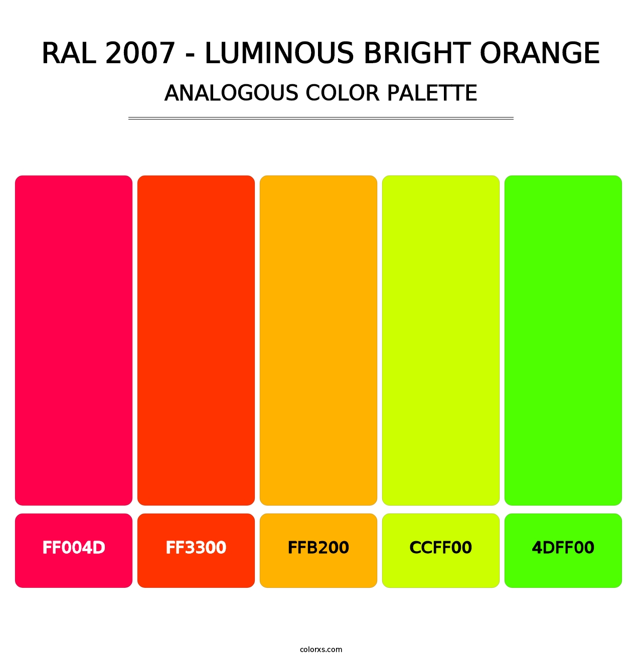 RAL 2007 - Luminous Bright Orange - Analogous Color Palette
