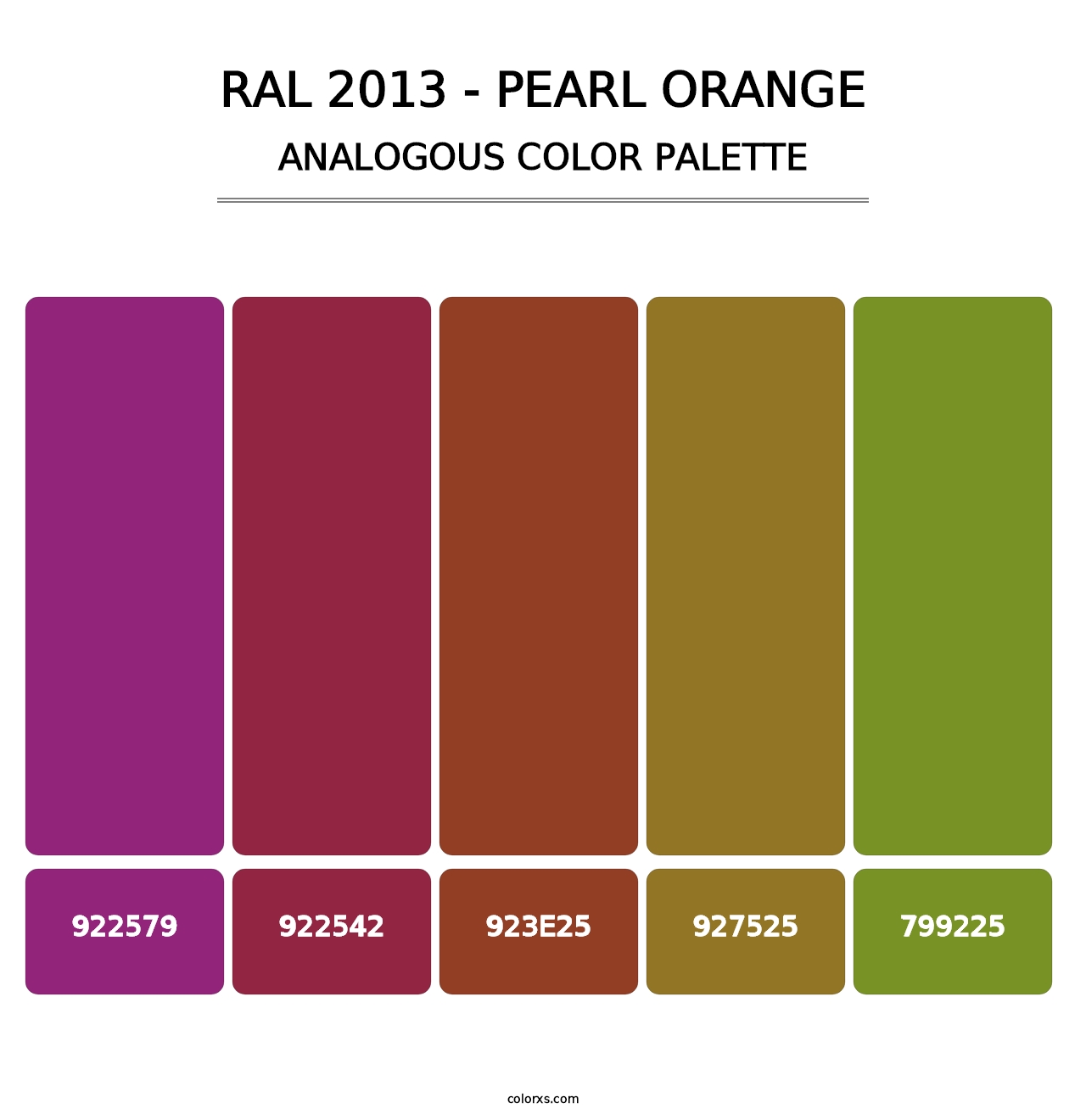 RAL 2013 - Pearl Orange - Analogous Color Palette