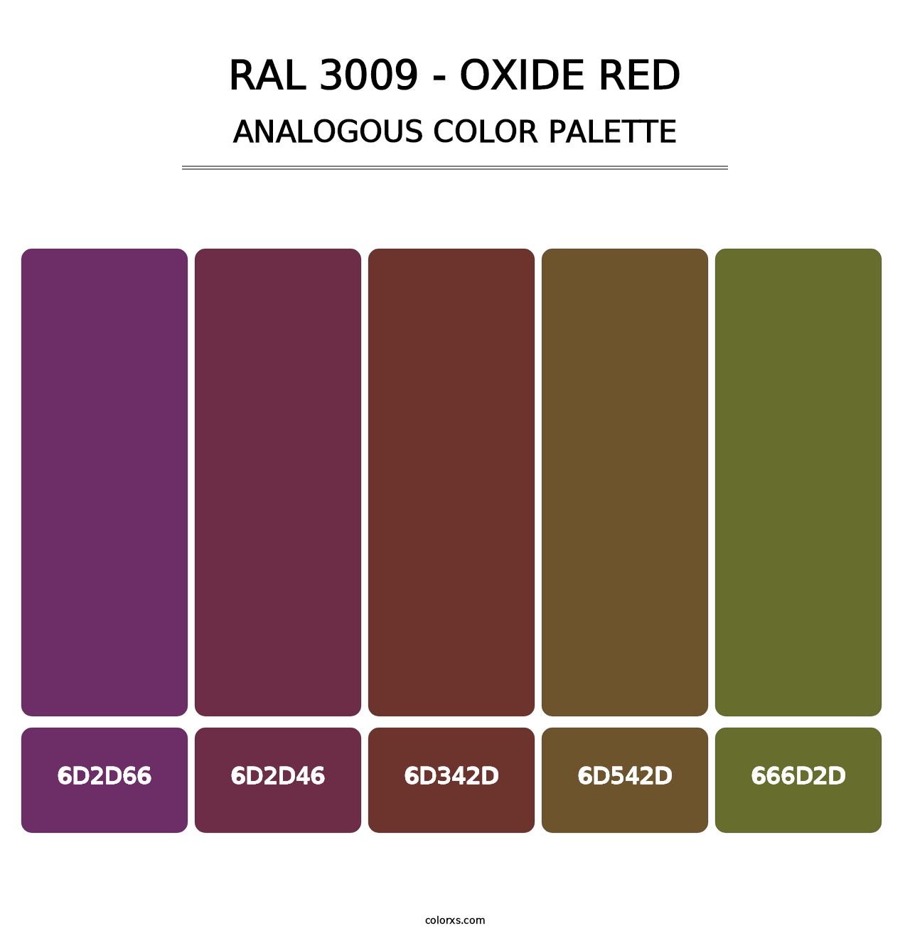 RAL 3009 - Oxide Red - Analogous Color Palette