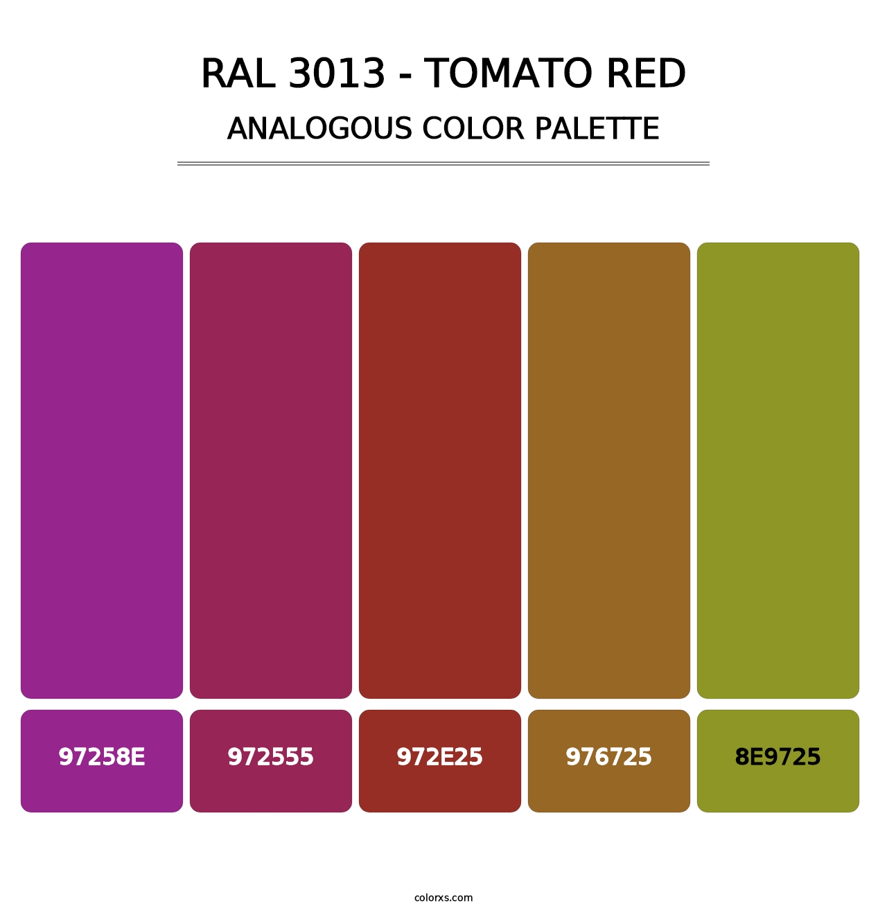 RAL 3013 - Tomato Red - Analogous Color Palette