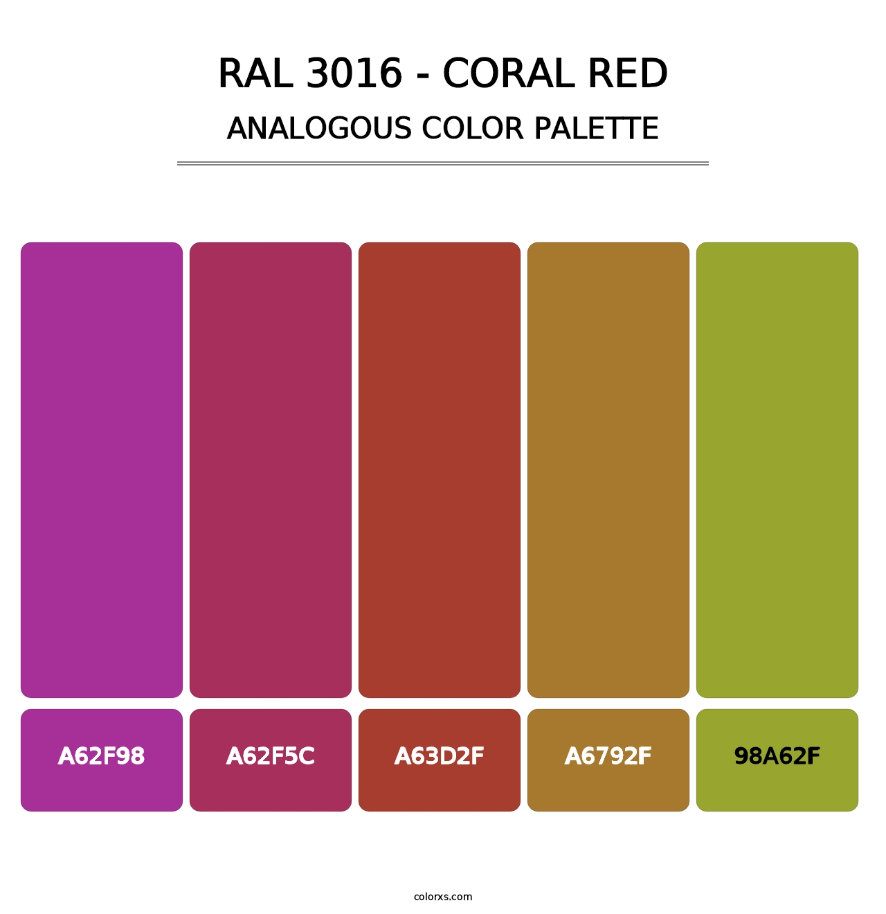 RAL 3016 - Coral Red - Analogous Color Palette