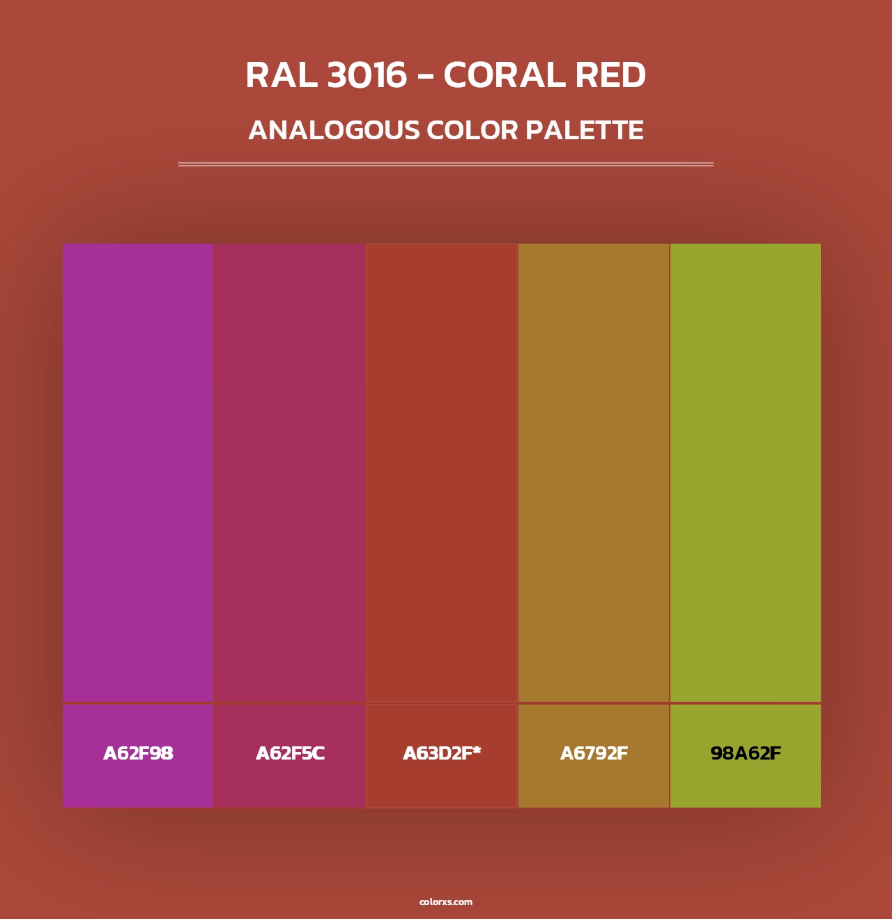 RAL 3016 - Coral Red - Analogous Color Palette