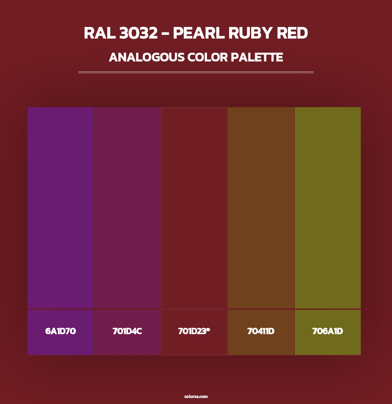 RAL 3032 - Pearl Ruby Red - Analogous Color Palette