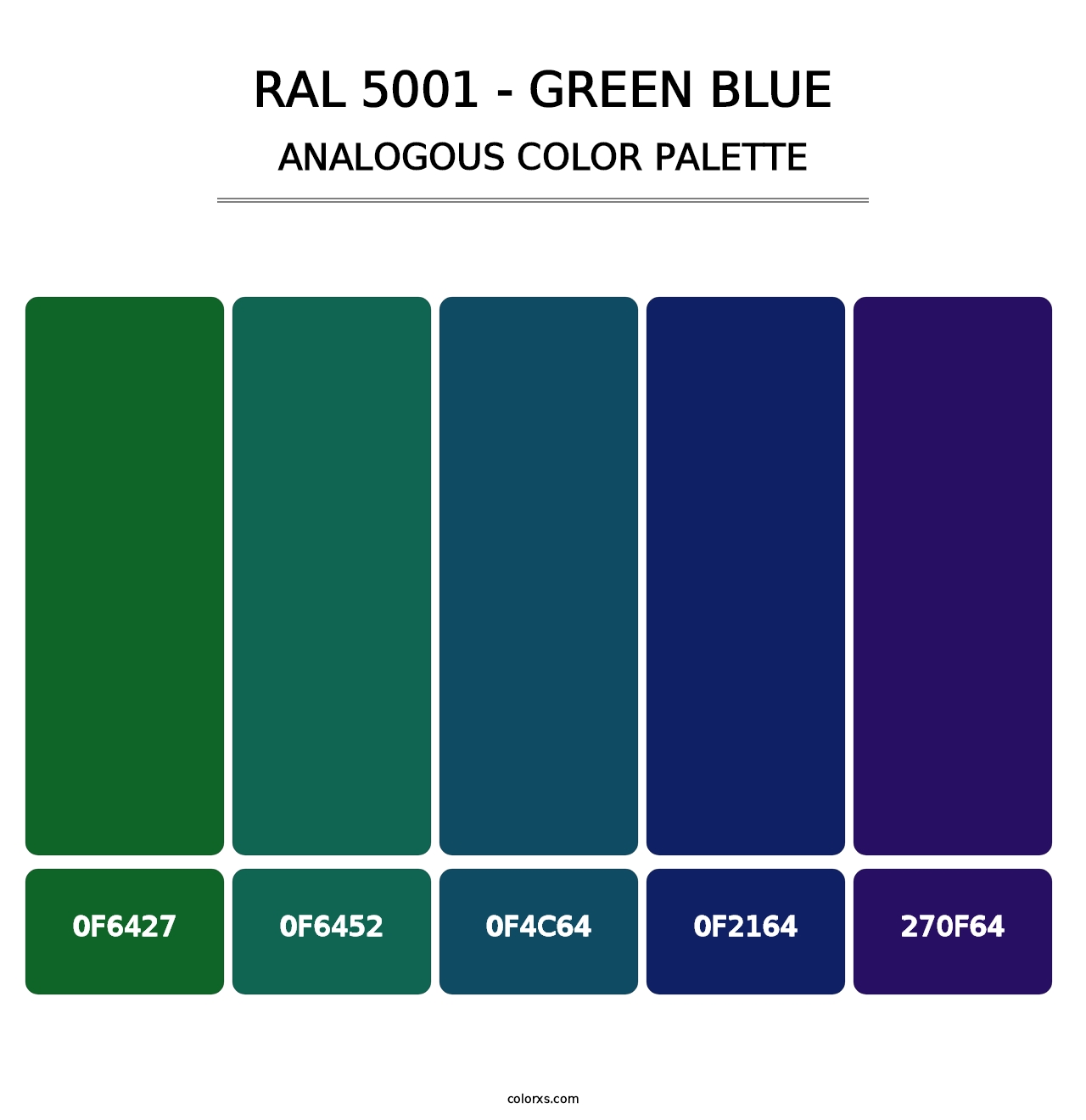 RAL 5001 - Green Blue - Analogous Color Palette