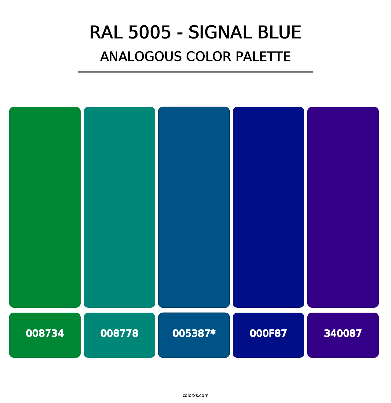 RAL 5005 - Signal Blue - Analogous Color Palette