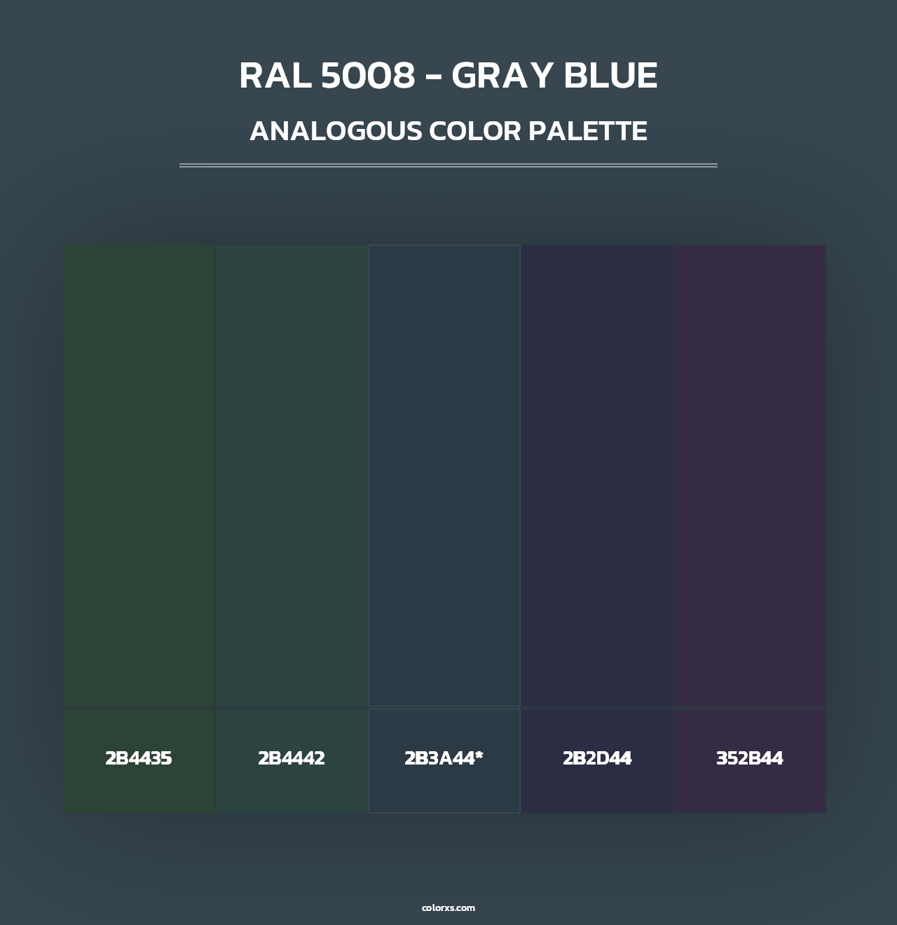 RAL 5008 - Gray Blue - Analogous Color Palette