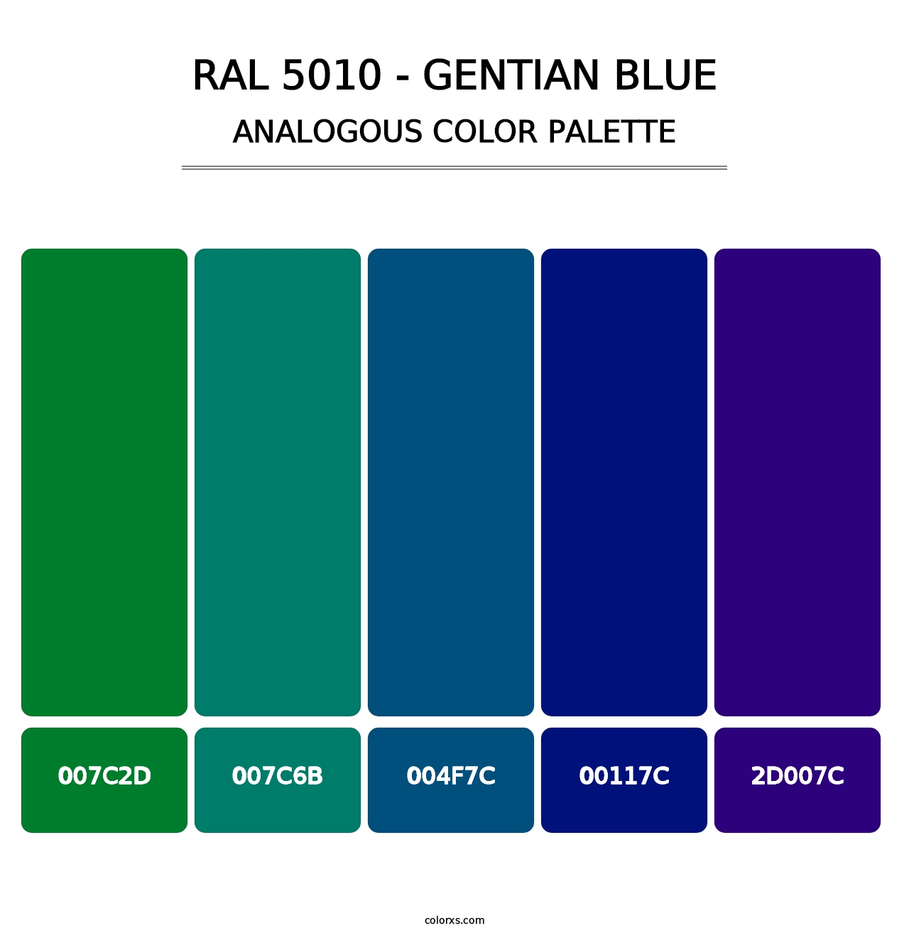 RAL 5010 - Gentian Blue - Analogous Color Palette