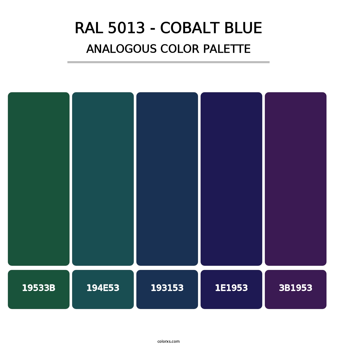 RAL 5013 - Cobalt Blue - Analogous Color Palette