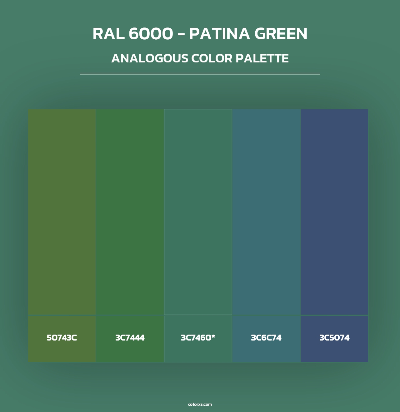RAL 6000 - Patina Green - Analogous Color Palette