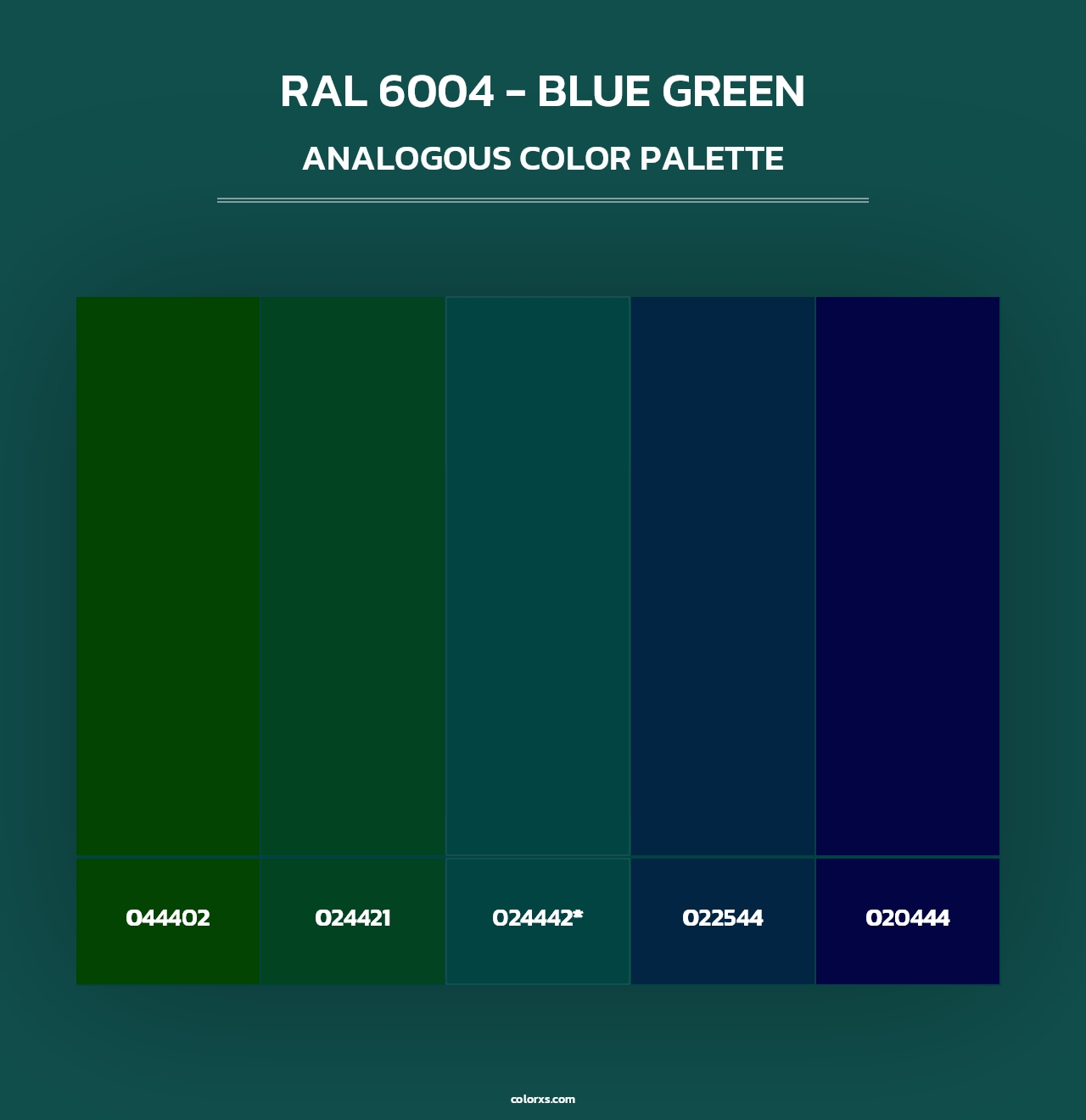 RAL 6004 - Blue Green - Analogous Color Palette