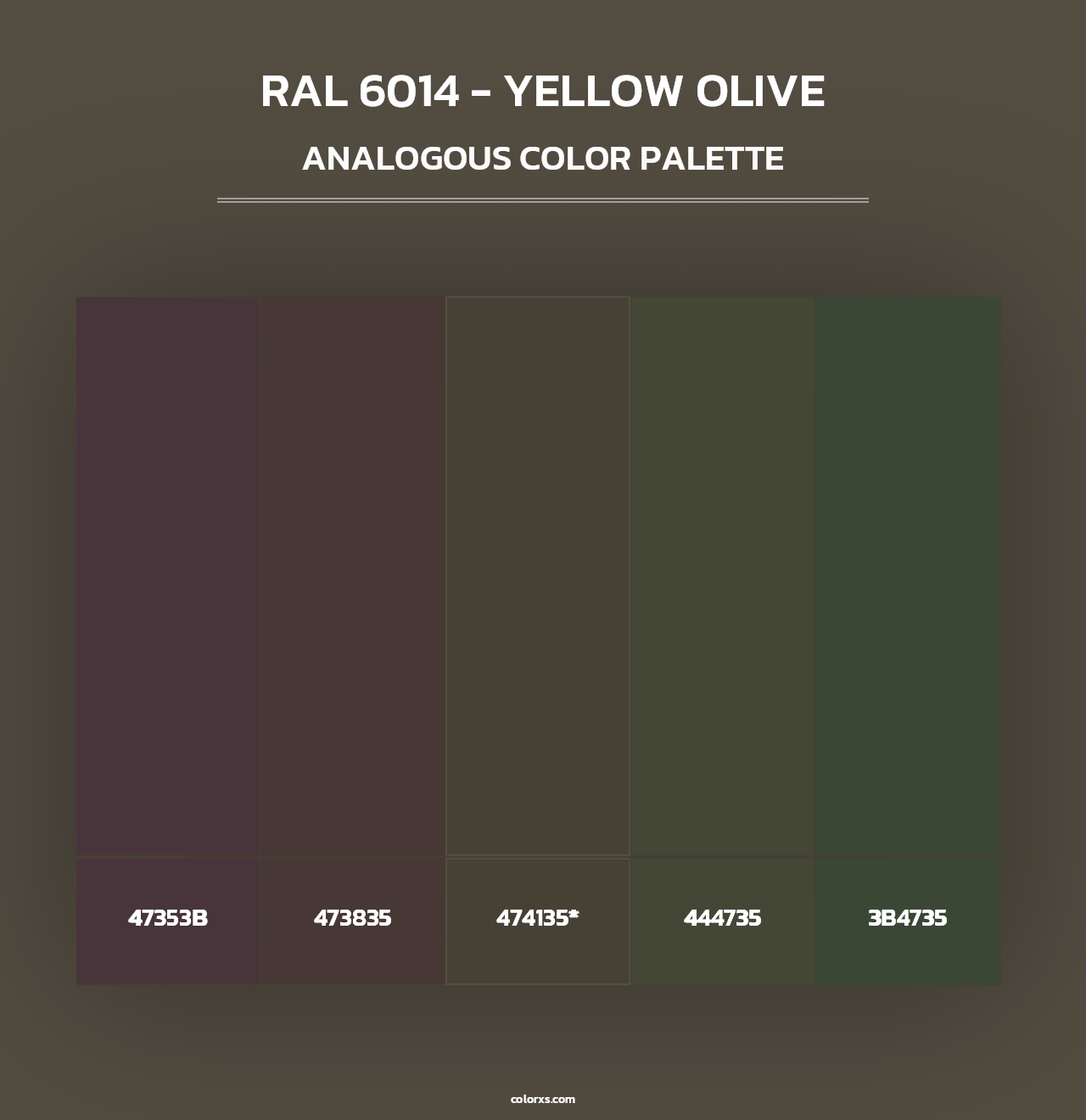 RAL 6014 - Yellow Olive - Analogous Color Palette
