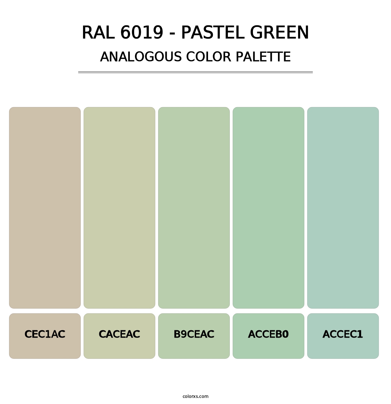 RAL 6019 - Pastel Green - Analogous Color Palette