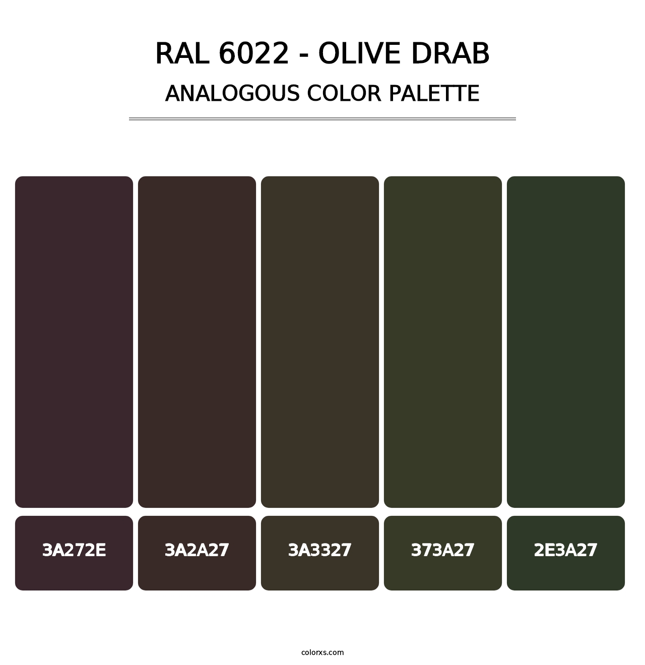 RAL 6022 - Olive Drab - Analogous Color Palette