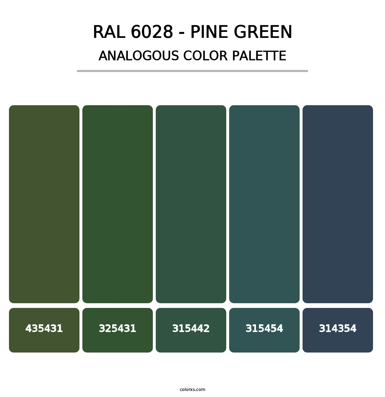 RAL 6028 - Pine Green - Analogous Color Palette