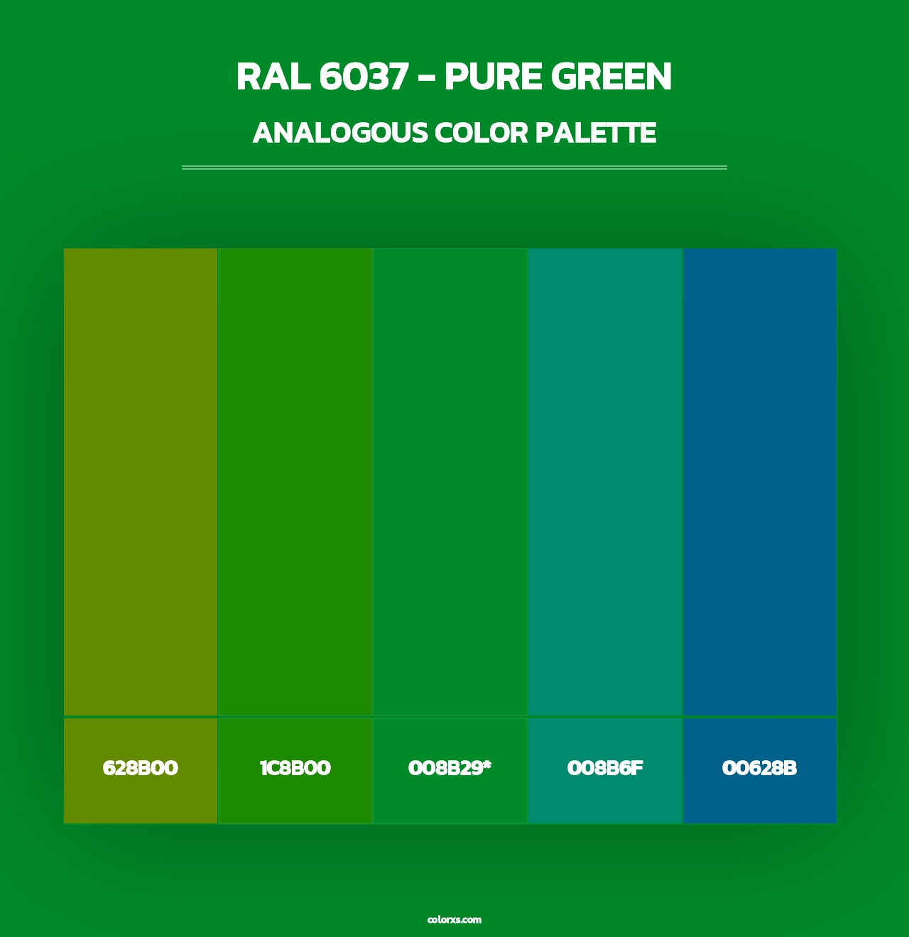 RAL 6037 - Pure Green - Analogous Color Palette