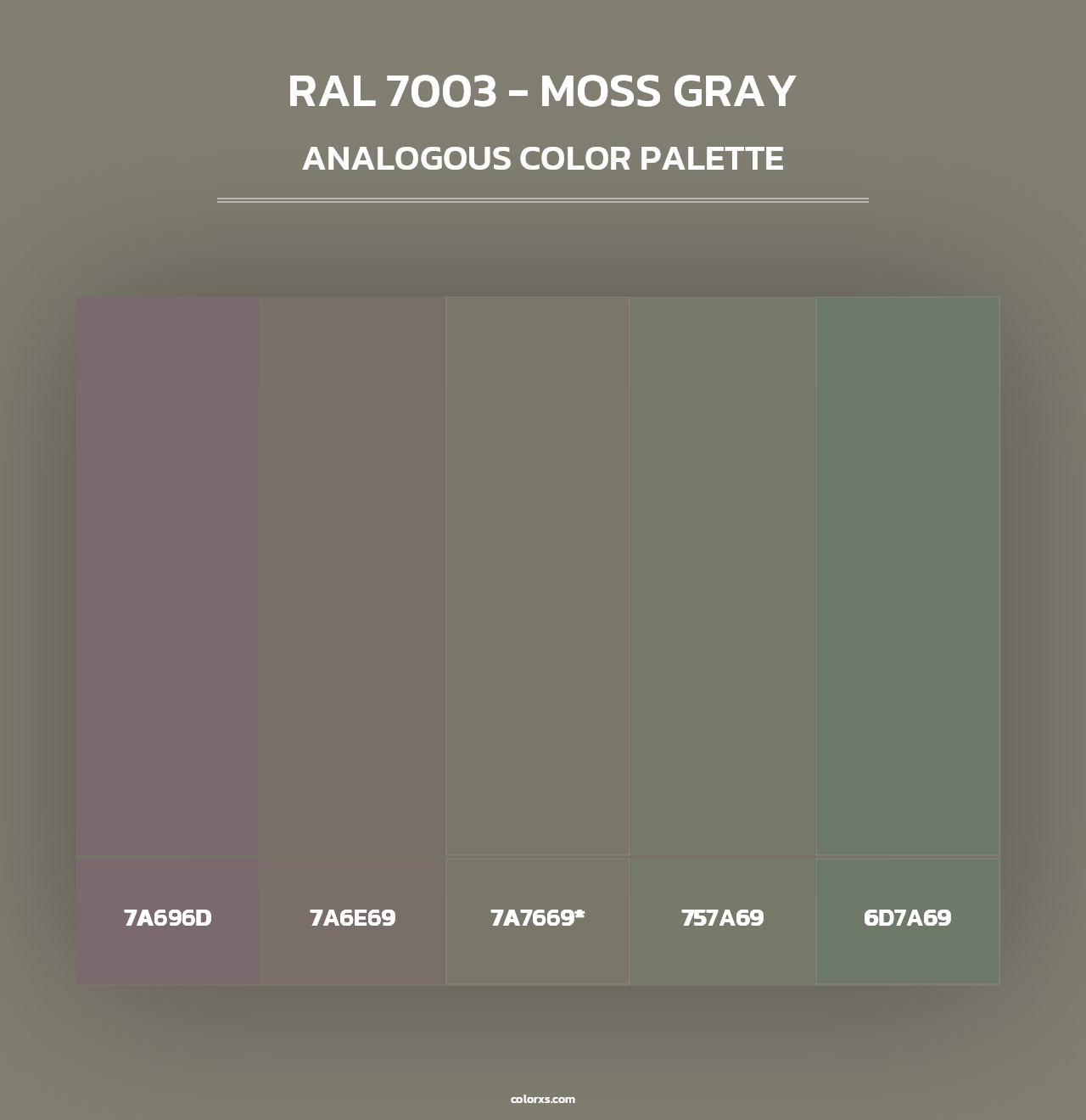 RAL 7003 - Moss Gray - Analogous Color Palette