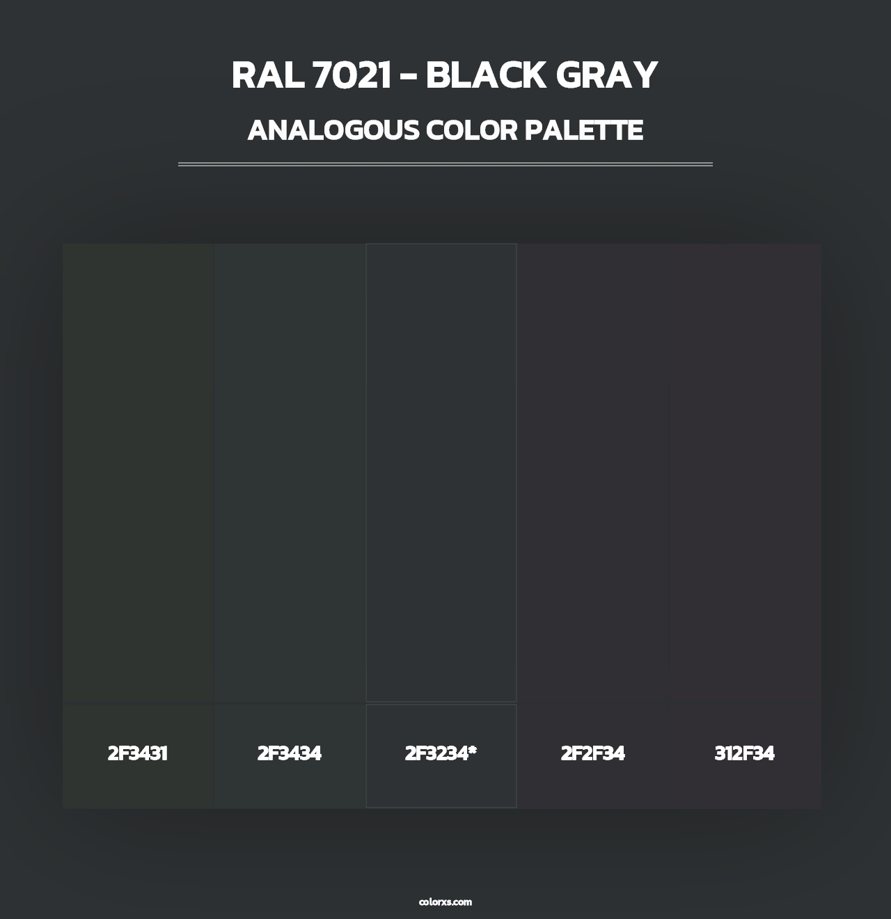 RAL 7021 - Black Gray - Analogous Color Palette