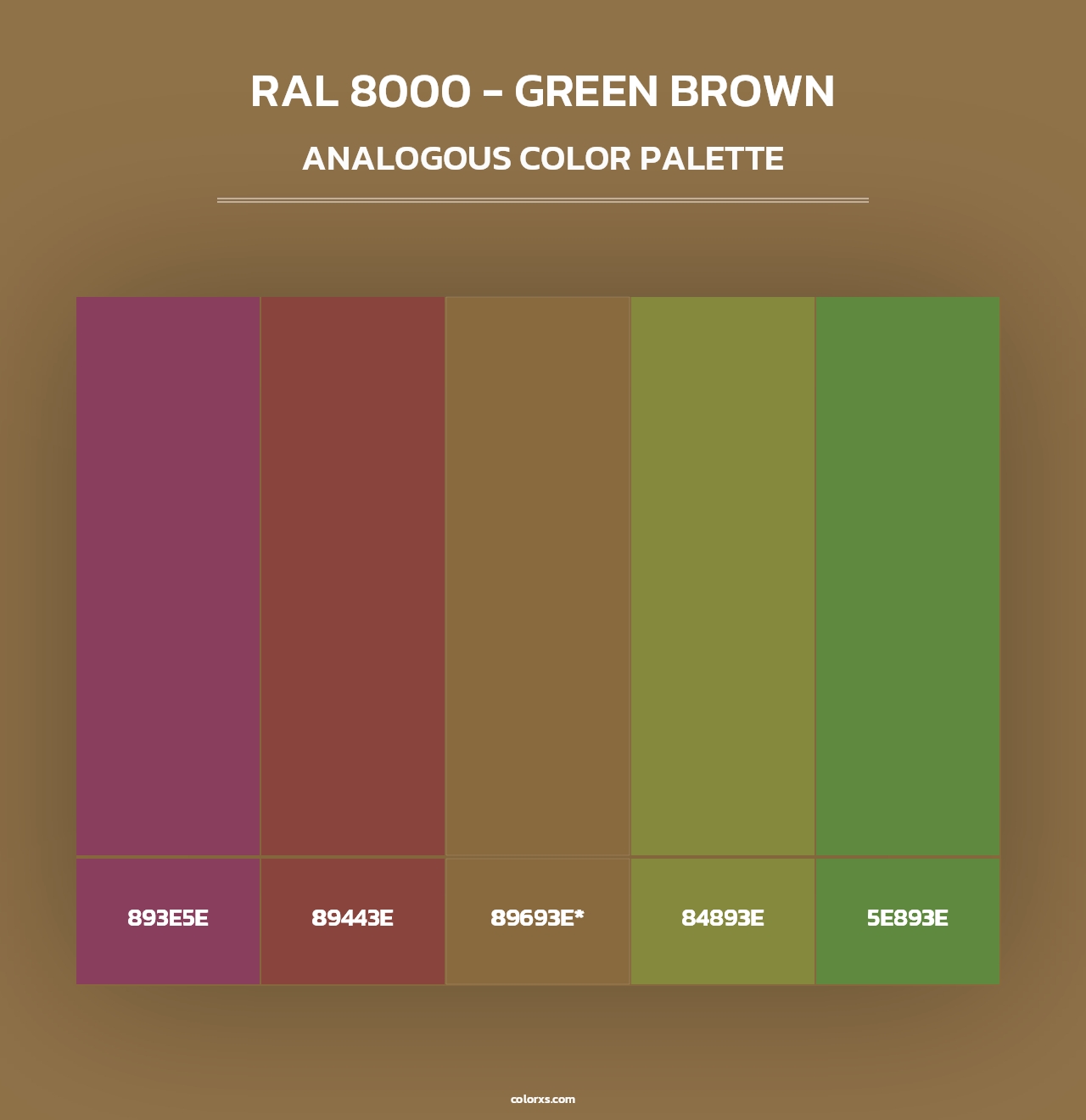RAL 8000 - Green Brown - Analogous Color Palette