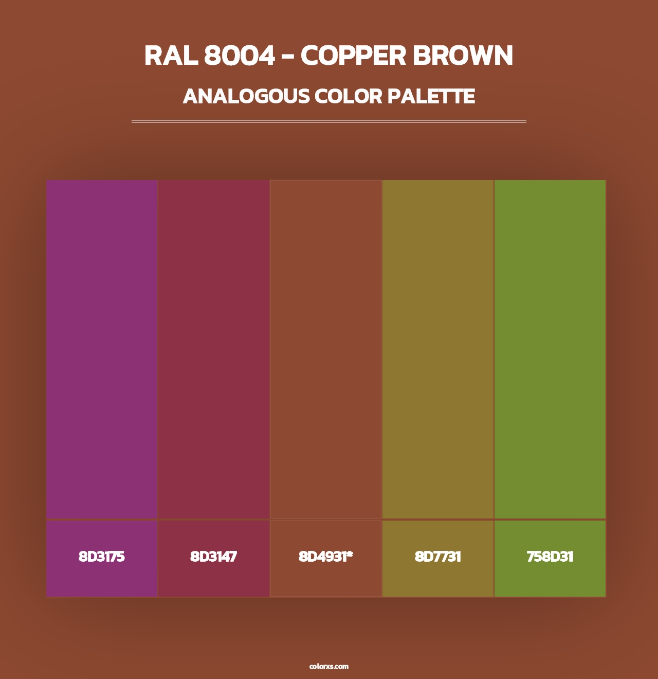 RAL 8004 - Copper Brown - Analogous Color Palette