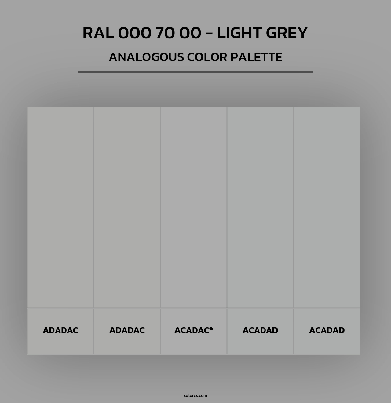 RAL 000 70 00 - Light Grey - Analogous Color Palette