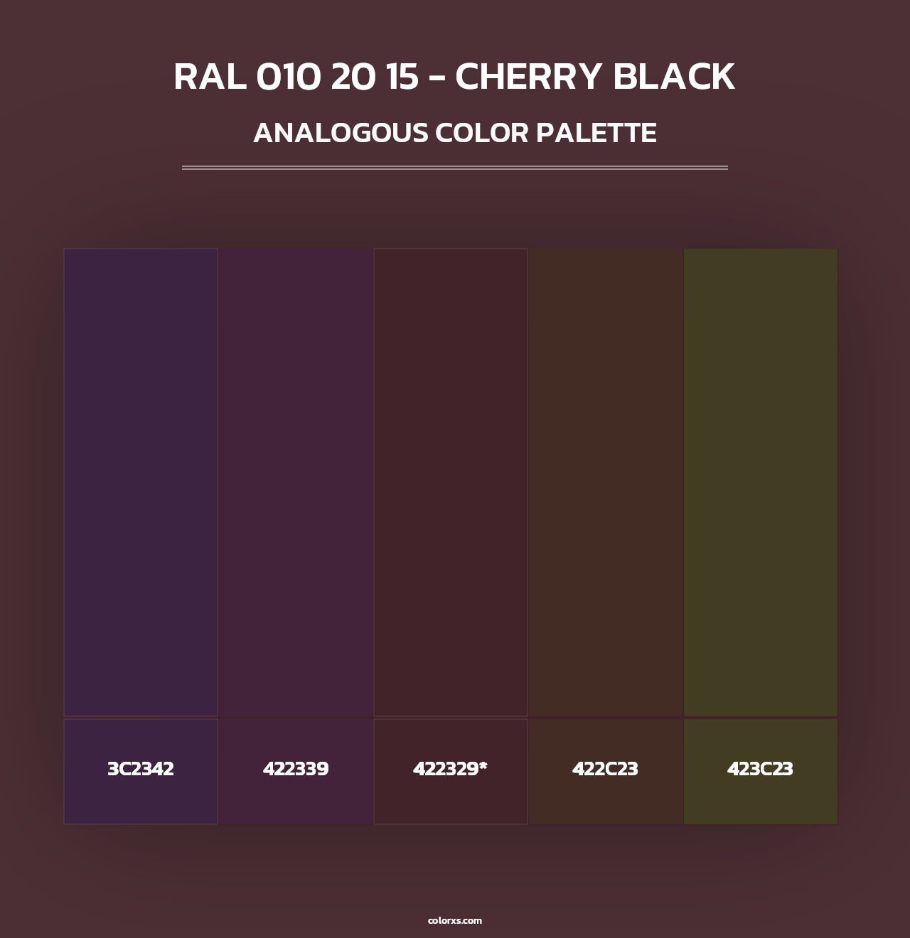 RAL 010 20 15 - Cherry Black - Analogous Color Palette
