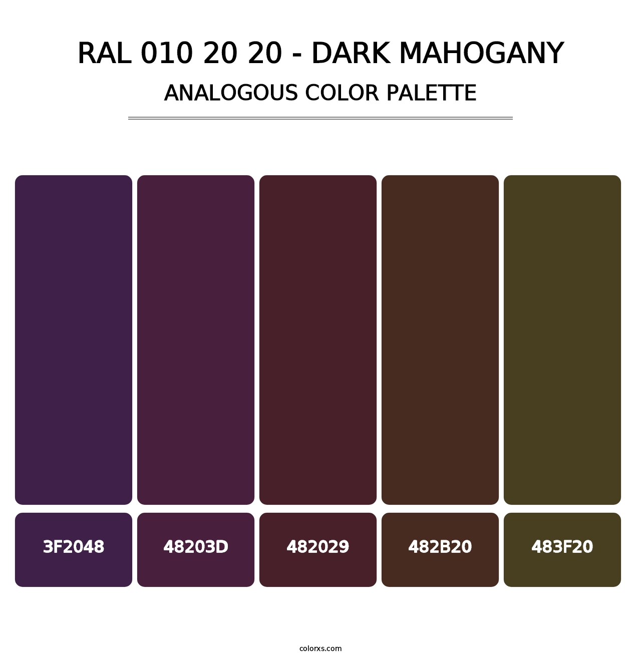 RAL 010 20 20 - Dark Mahogany - Analogous Color Palette
