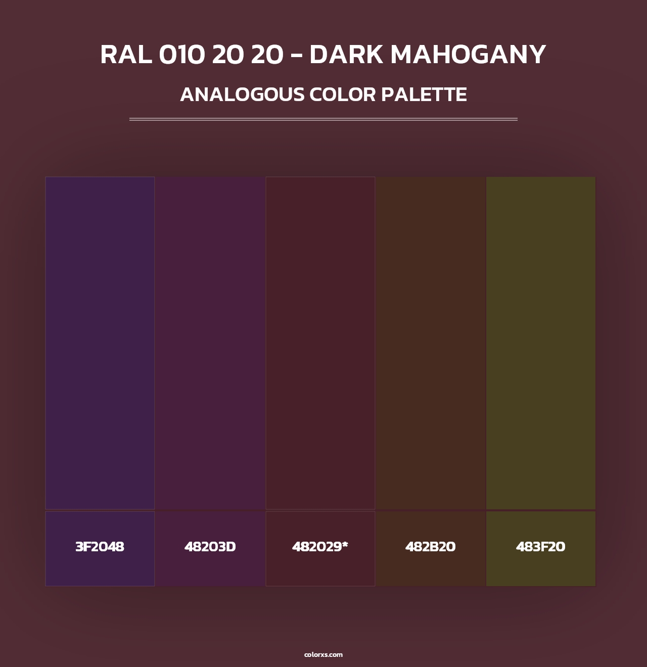 RAL 010 20 20 - Dark Mahogany - Analogous Color Palette