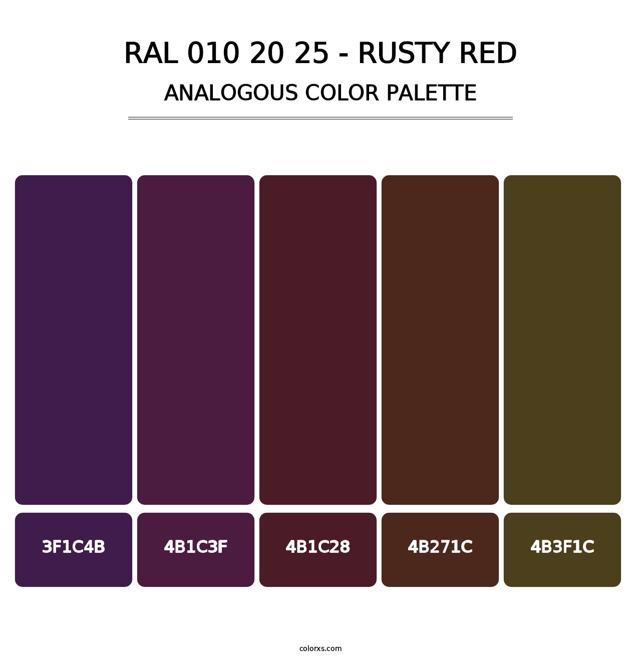 RAL 010 20 25 - Rusty Red - Analogous Color Palette